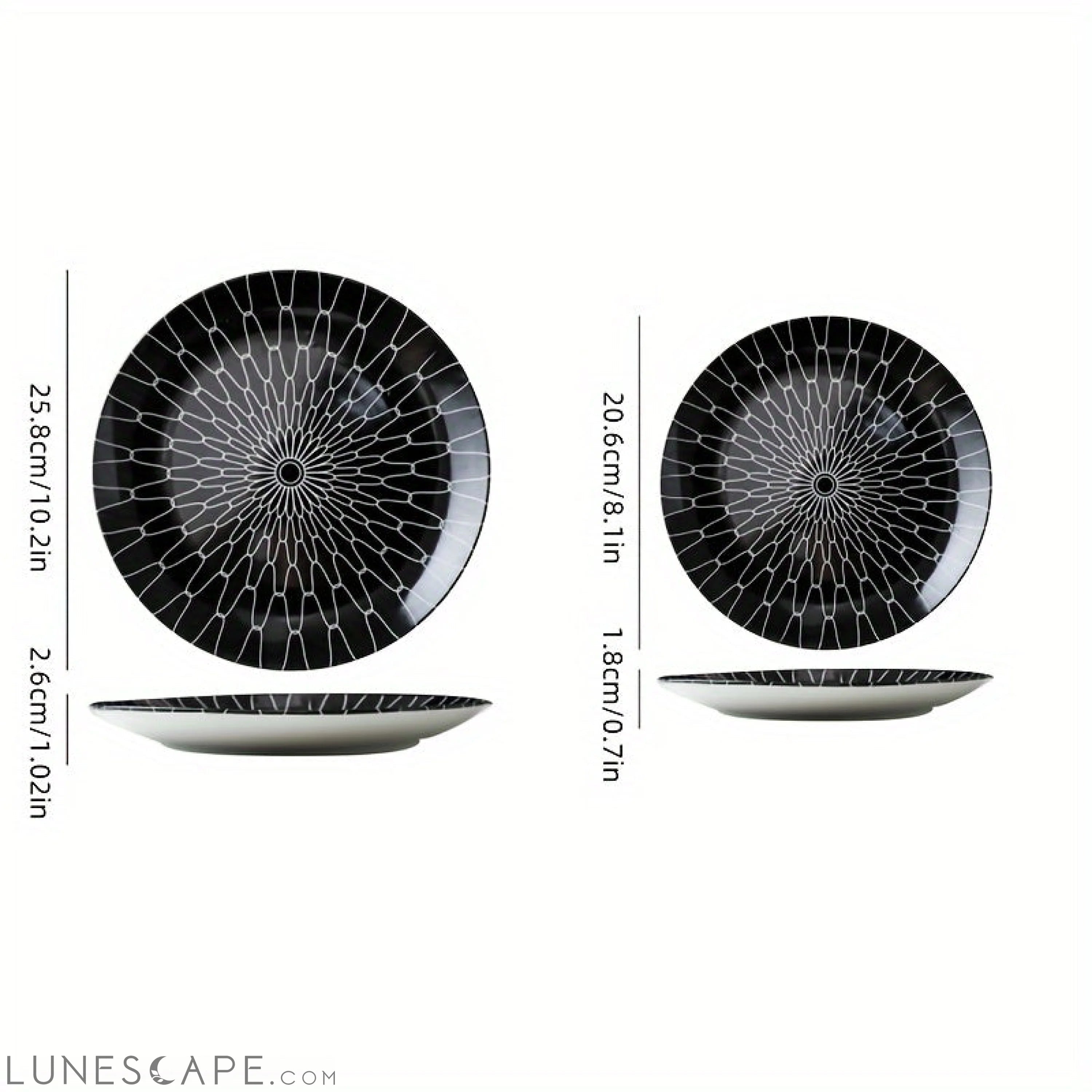 Elegant YearRound Ceramic Dinner Plate Set 4 Pieces LUNESCAPE