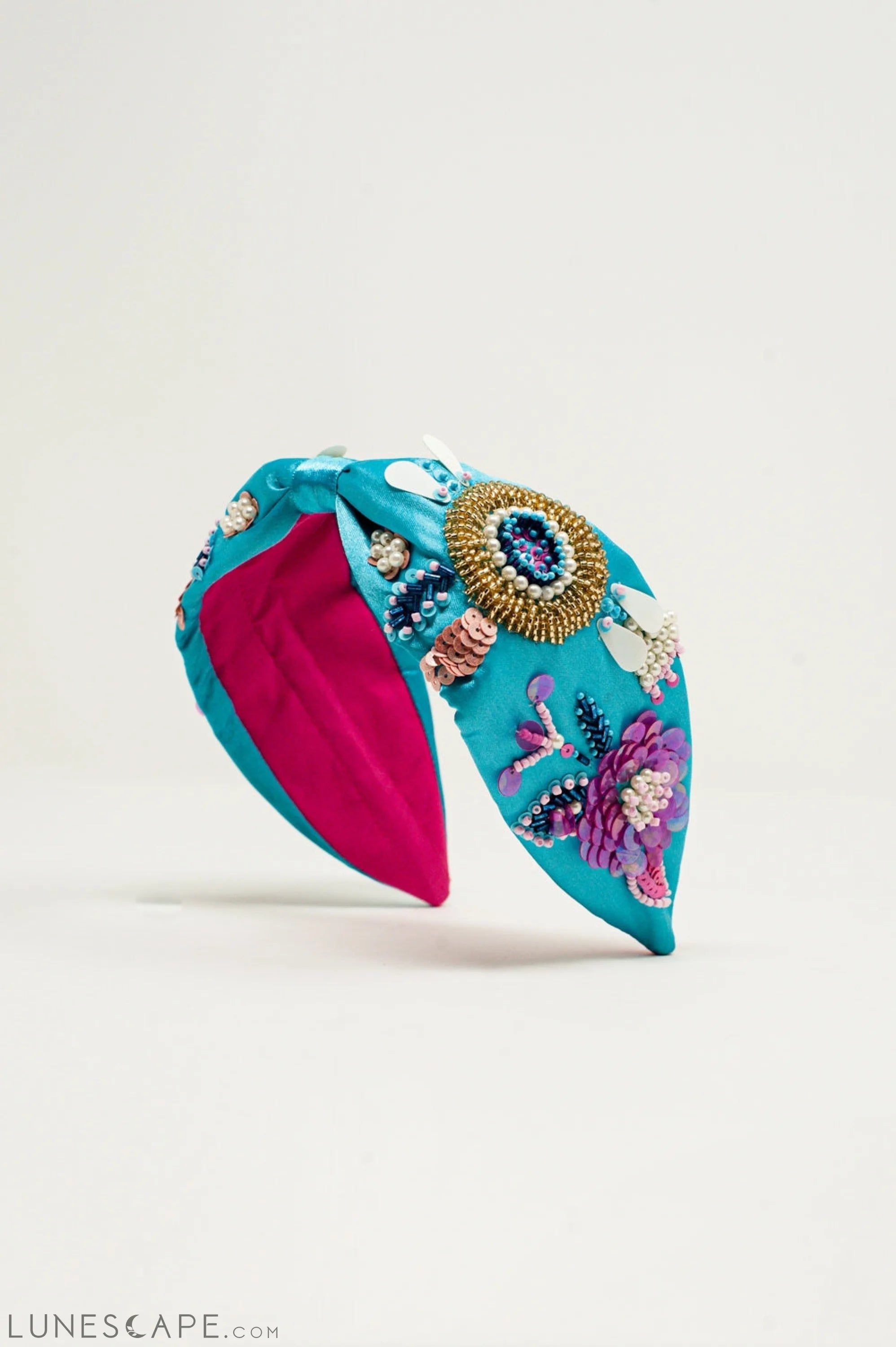 Embellished Chunky Headband in Blue LUNESCAPE