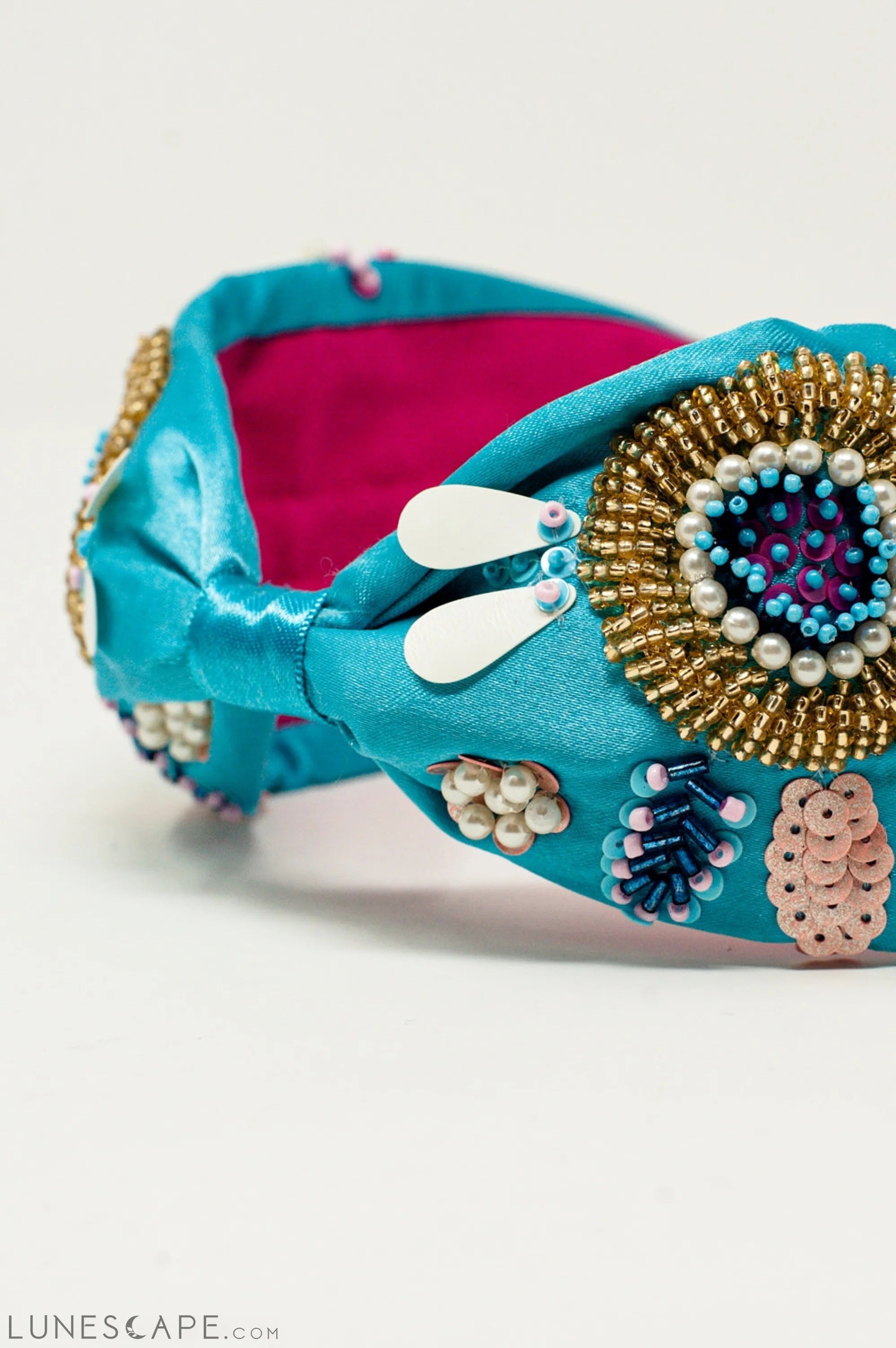Embellished Chunky Headband in Blue LUNESCAPE