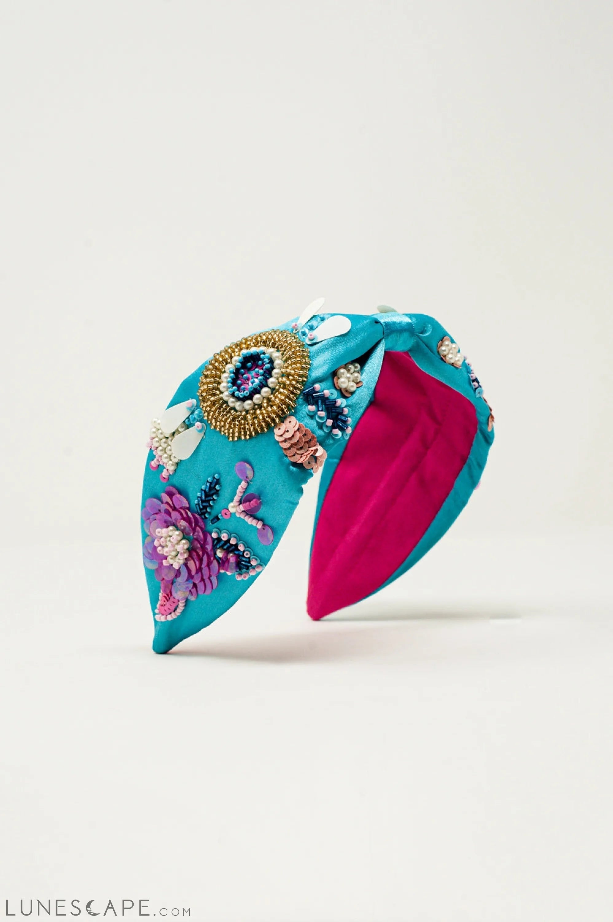 Embellished Chunky Headband in Blue LUNESCAPE