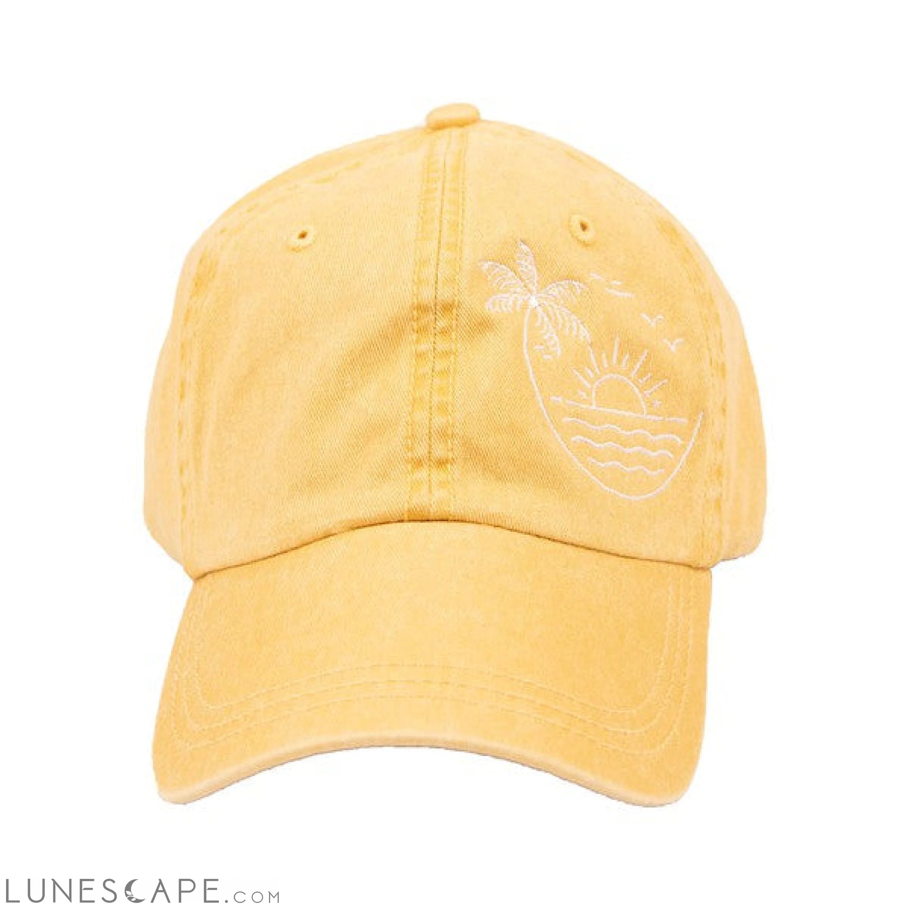 Embroidered Beach Sunset Canvas Hat LUNESCAPE