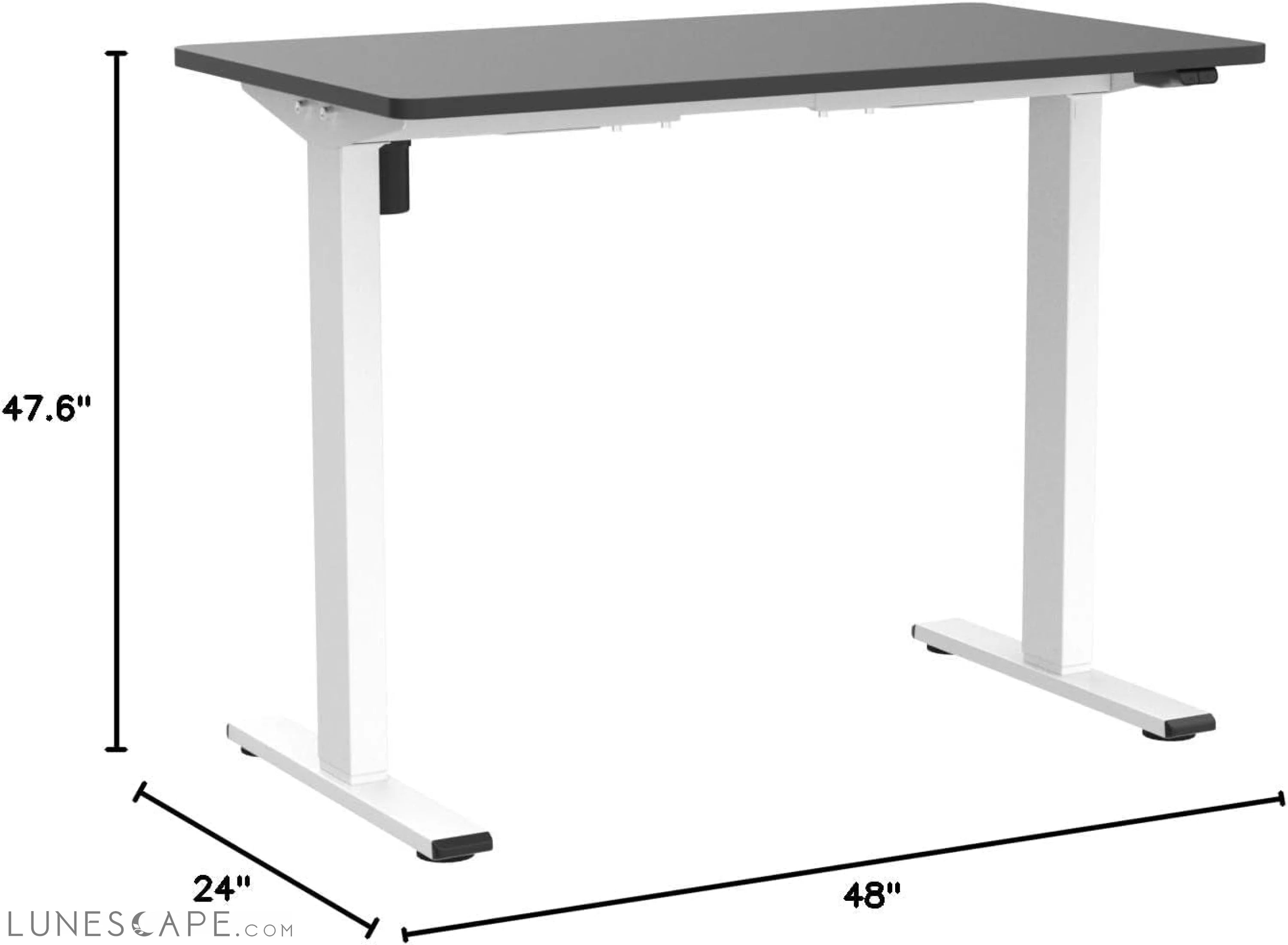 EN1 One Piece Standing Desk, 48 X 24 Inch Desktop Electric Adjustable LUNESCAPE