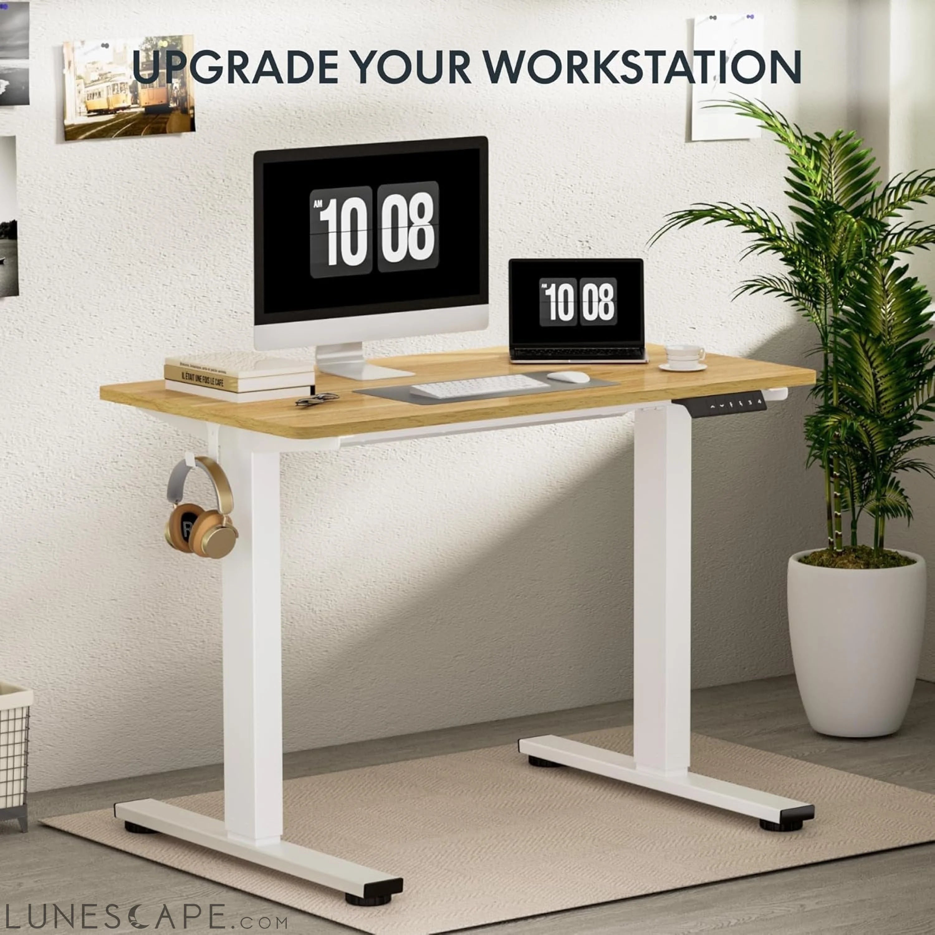 EN1 Whole-Piece Standing Desk, 48 X 24 Inches Height Adjustable Desk LUNESCAPE