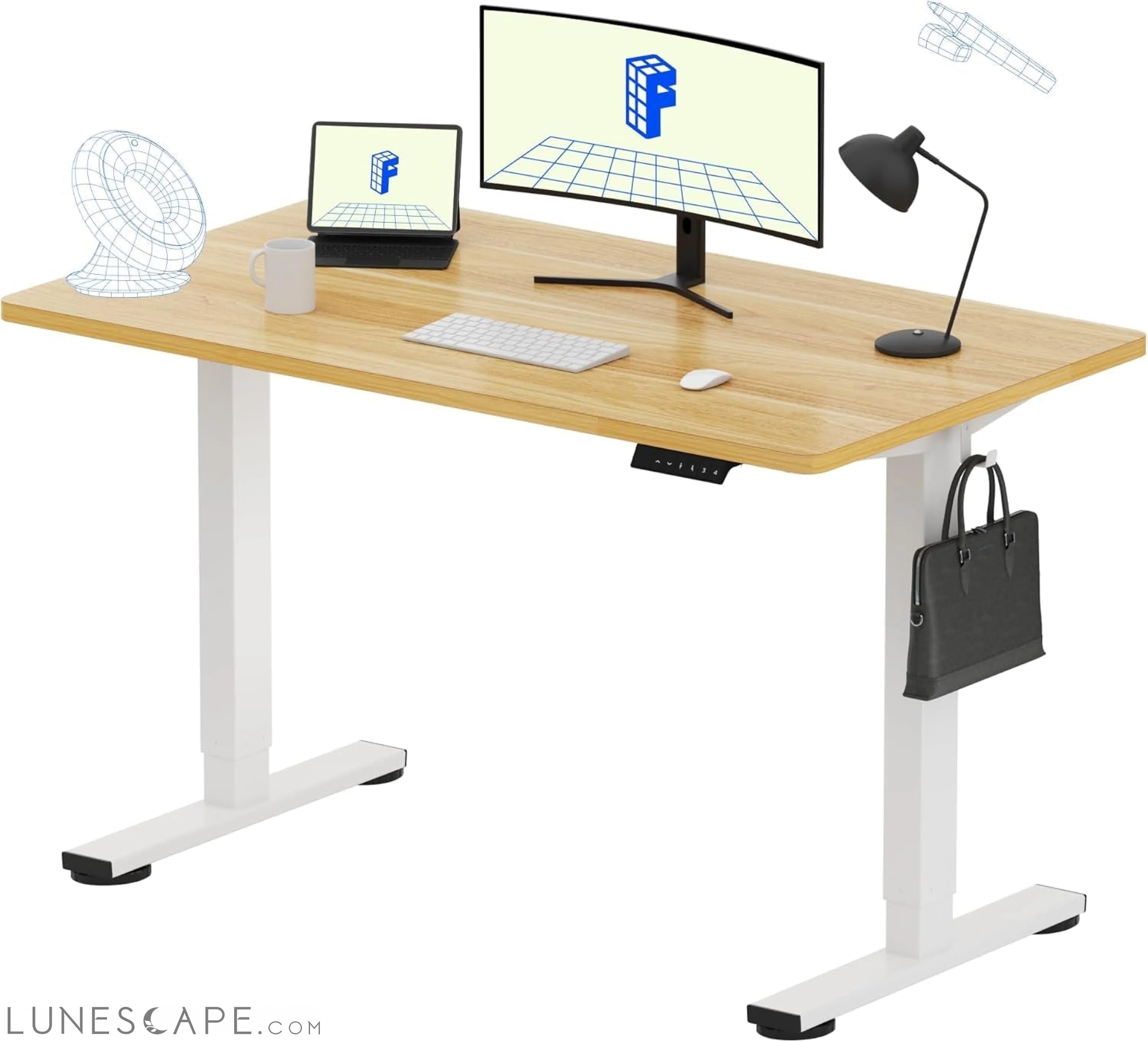 EN1 Whole-Piece Standing Desk, 48 X 24 Inches Height Adjustable Desk LUNESCAPE