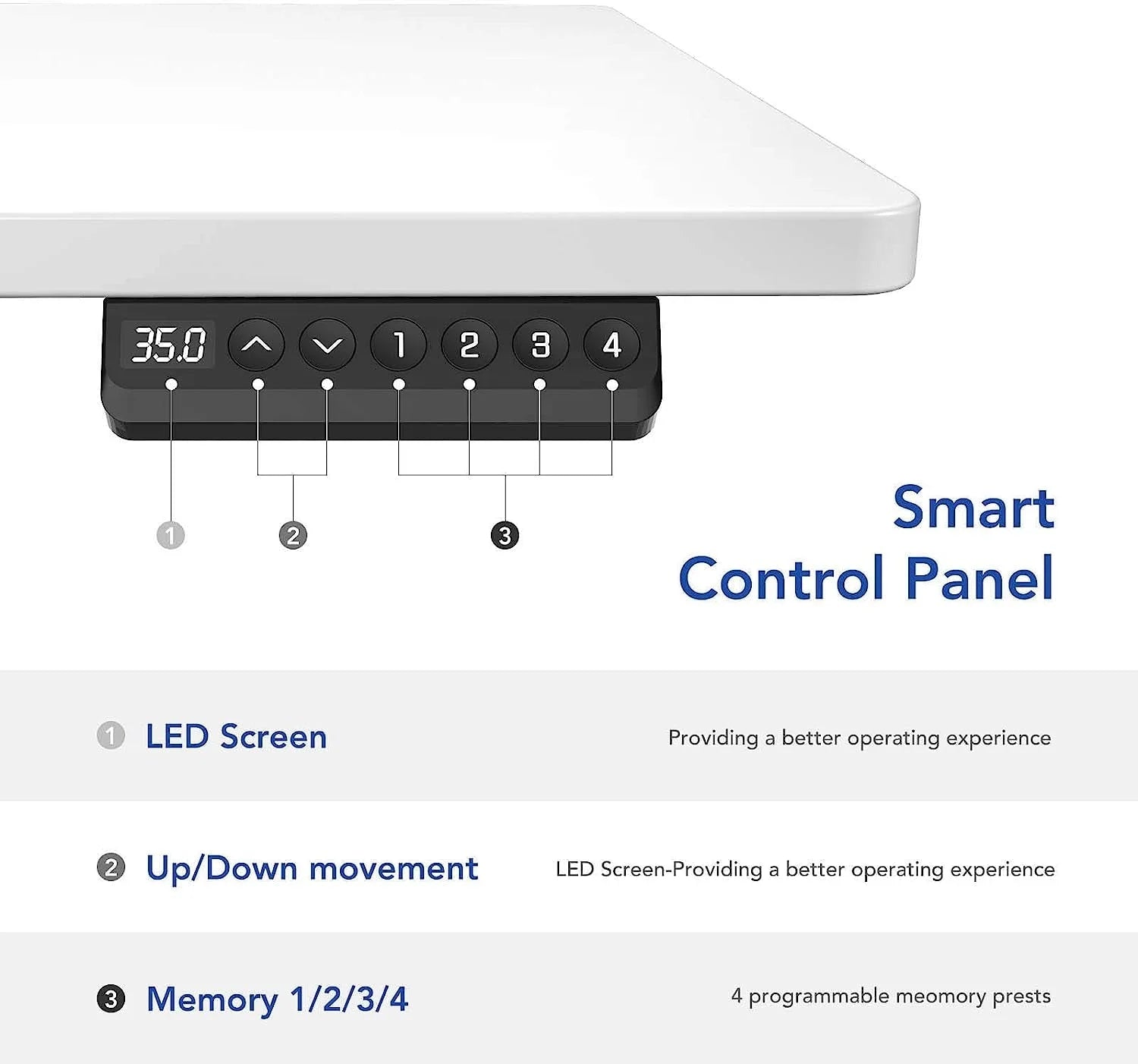 Ergonomic Electric Standing Desk with Memory Controller LUNESCAPE
