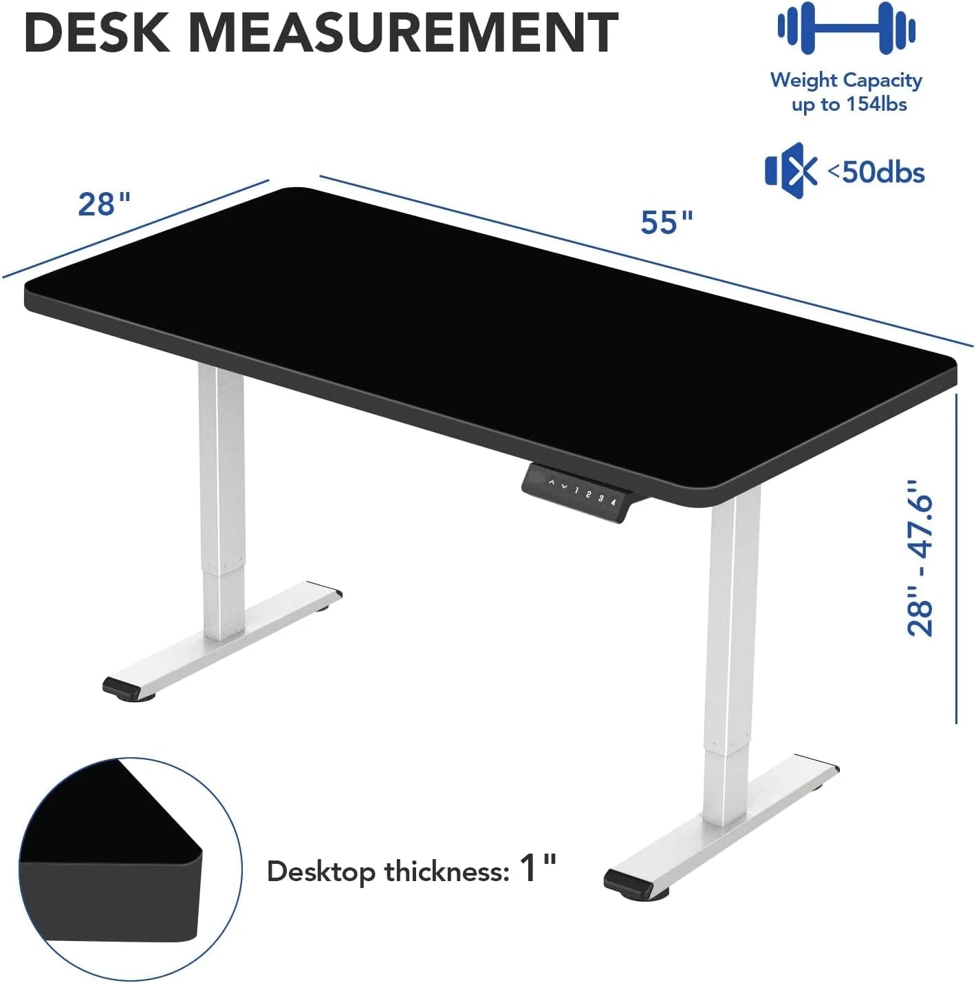 Ergonomic Electric Standing Desk with Memory Controller LUNESCAPE