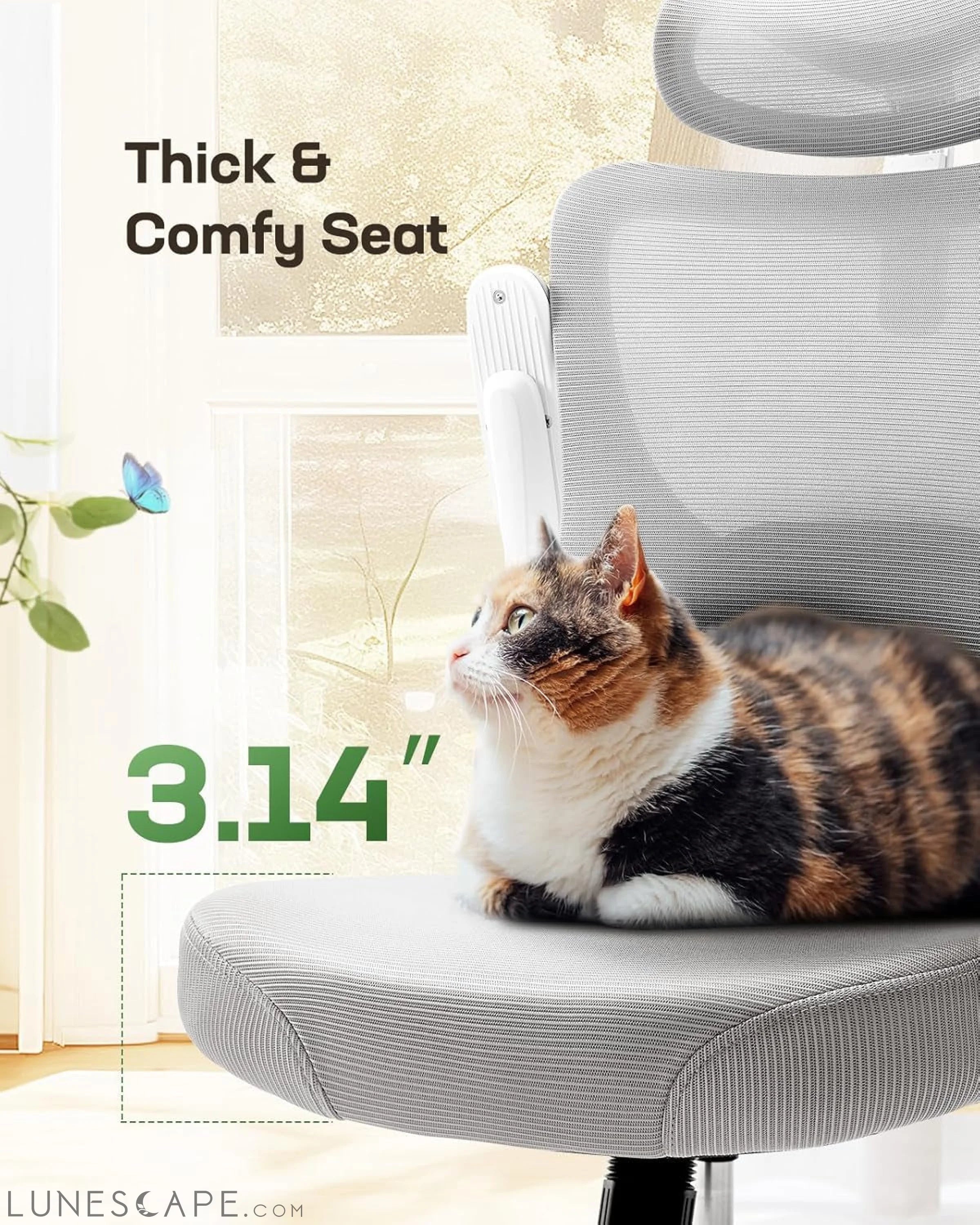 Ergonomic Office Chair: Office Computer Desk Chair with High Back Mesh LUNESCAPE