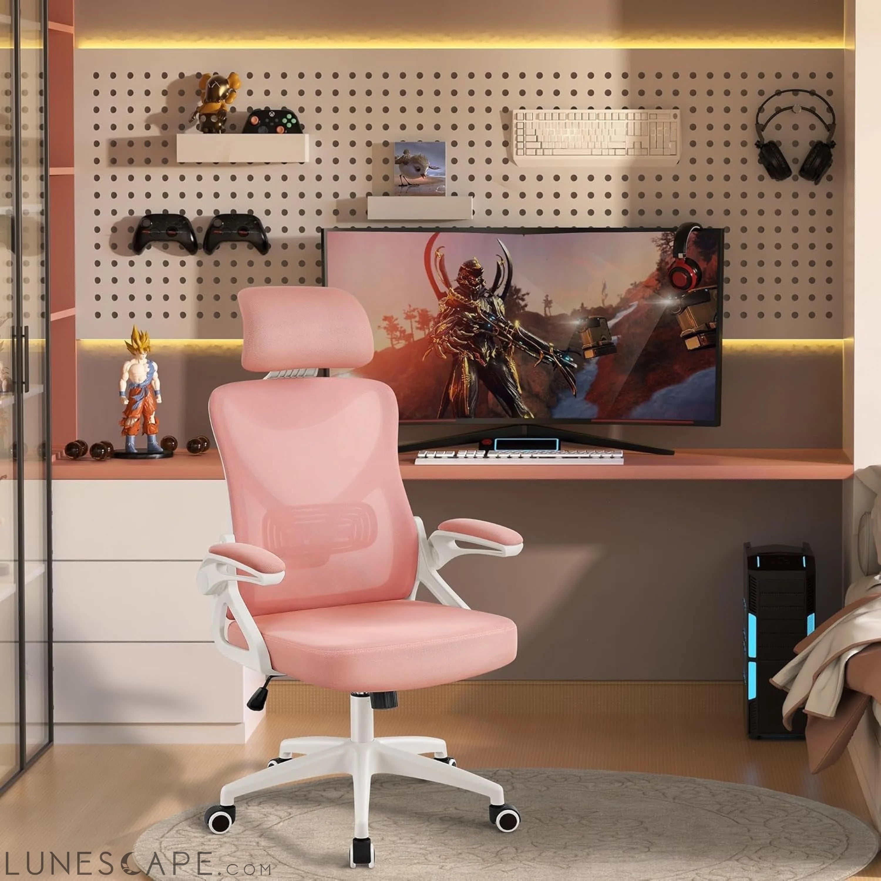 Ergonomic Office Chair, High Back Mesh Desk Chair with Flip-Up LUNESCAPE