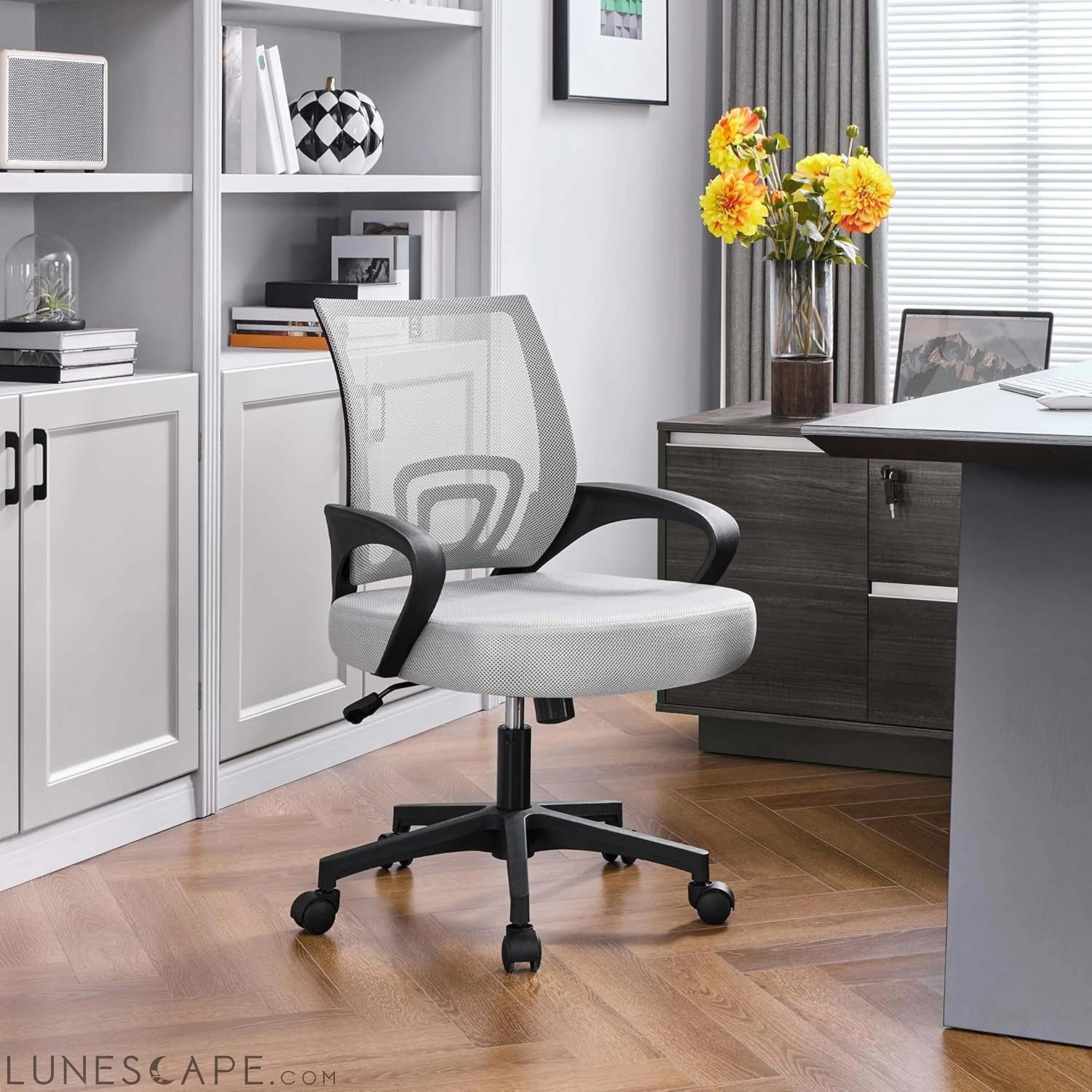 Ergonomic Office Chair Mid Back Computer Chair Mesh Desk Chair with LUNESCAPE