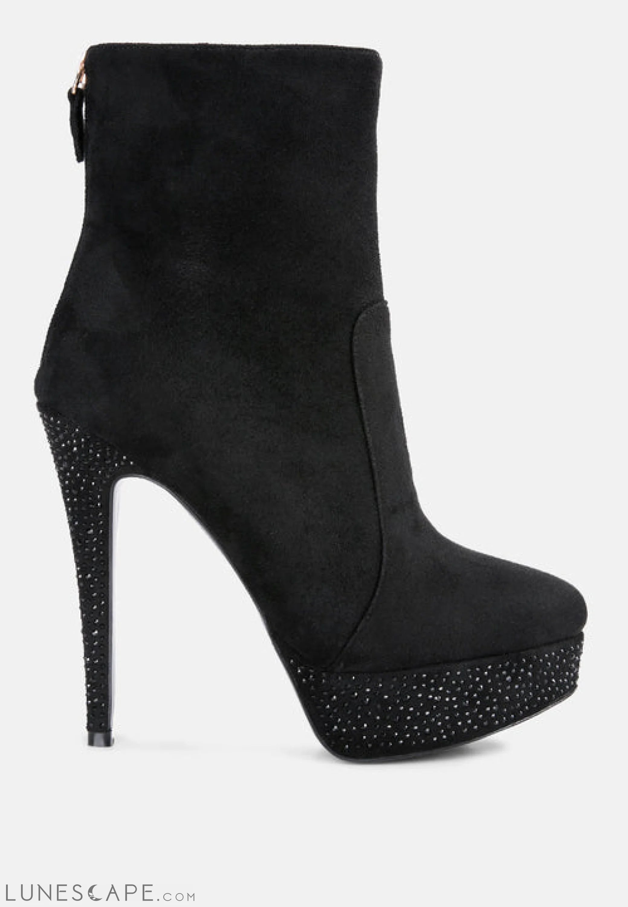 Espiree Microfiber High Heeled Ankle Boots LUNESCAPE