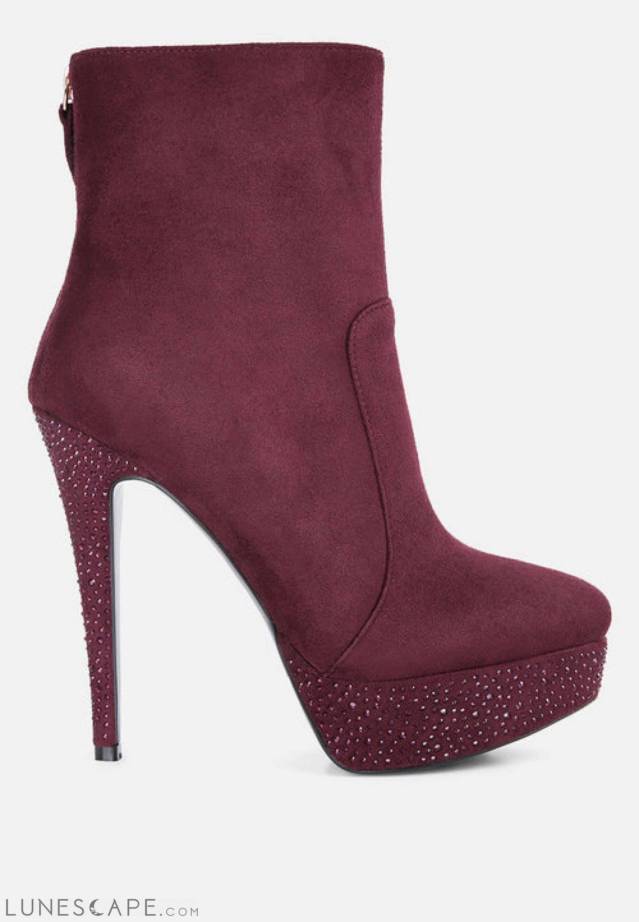 Espiree Microfiber High Heeled Ankle Boots LUNESCAPE