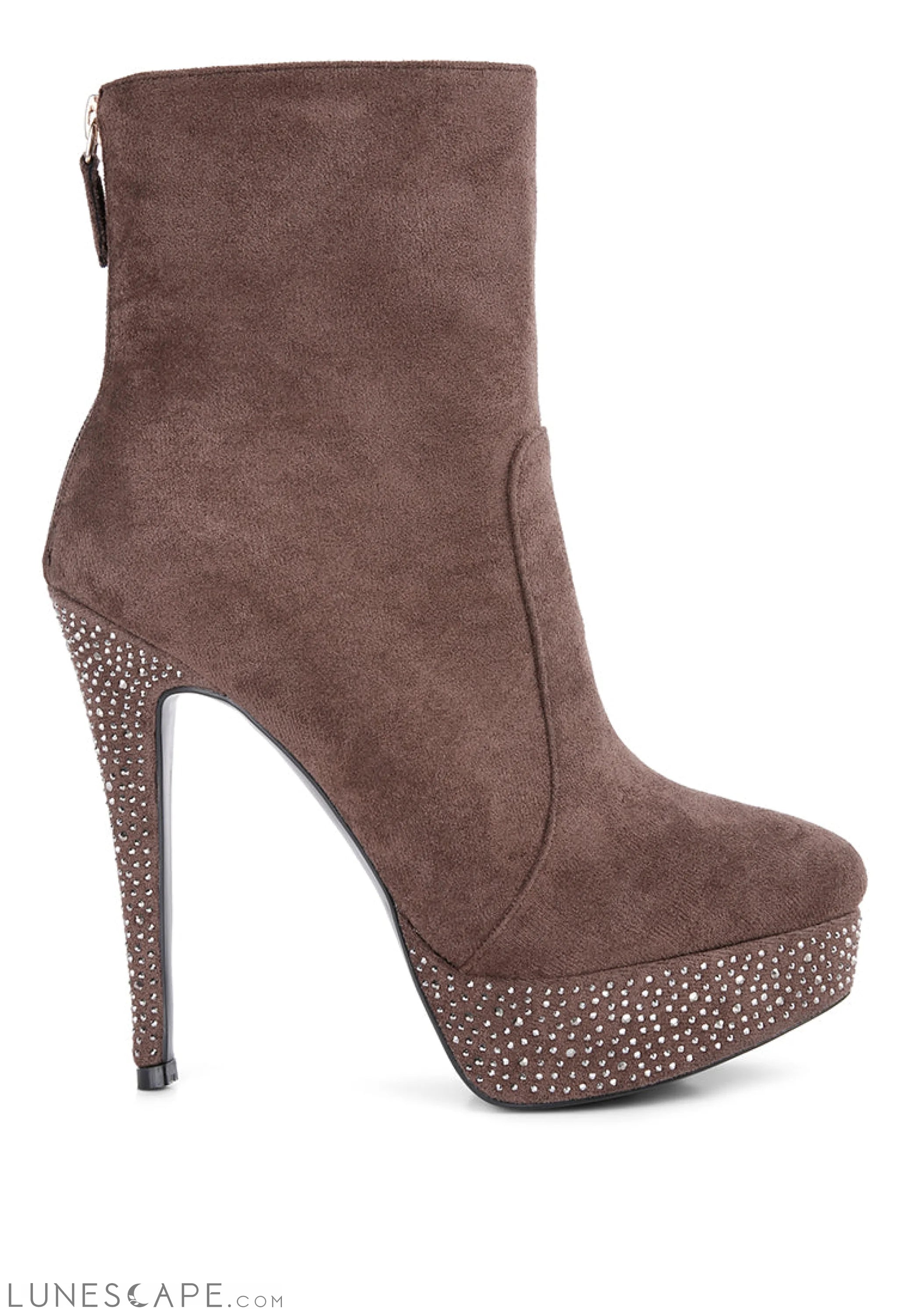 Espiree Microfiber High Heeled Ankle Boots LUNESCAPE
