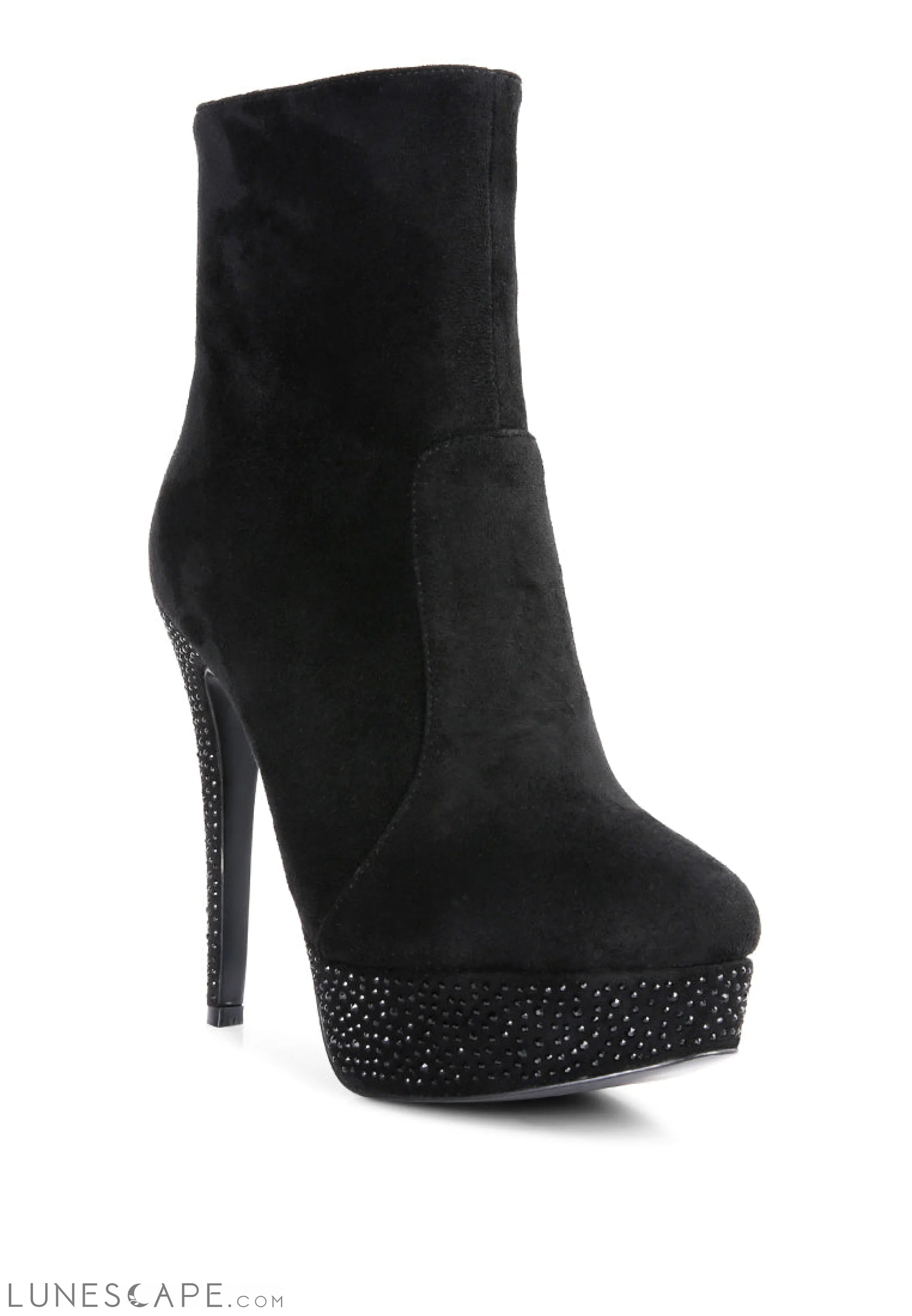 Espiree Microfiber High Heeled Ankle Boots LUNESCAPE