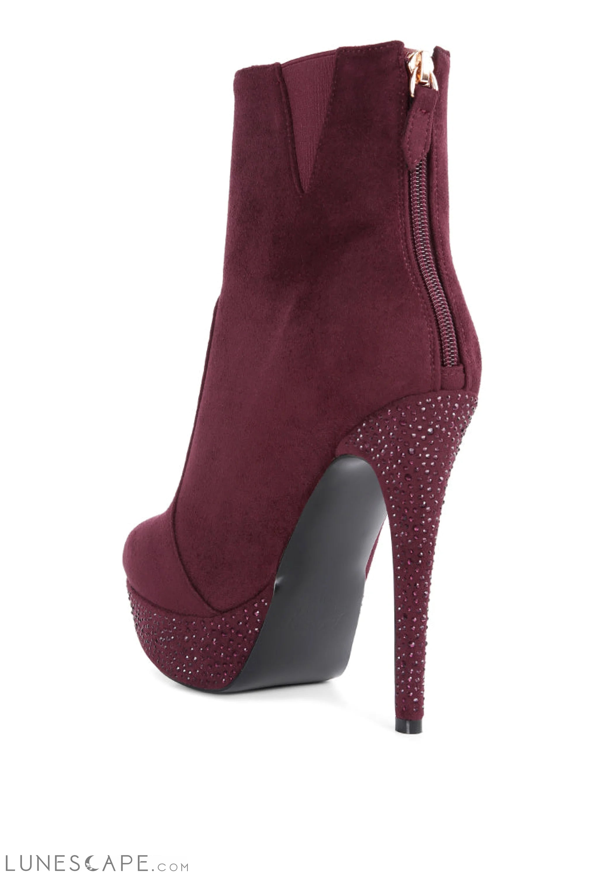 Espiree Microfiber High Heeled Ankle Boots LUNESCAPE