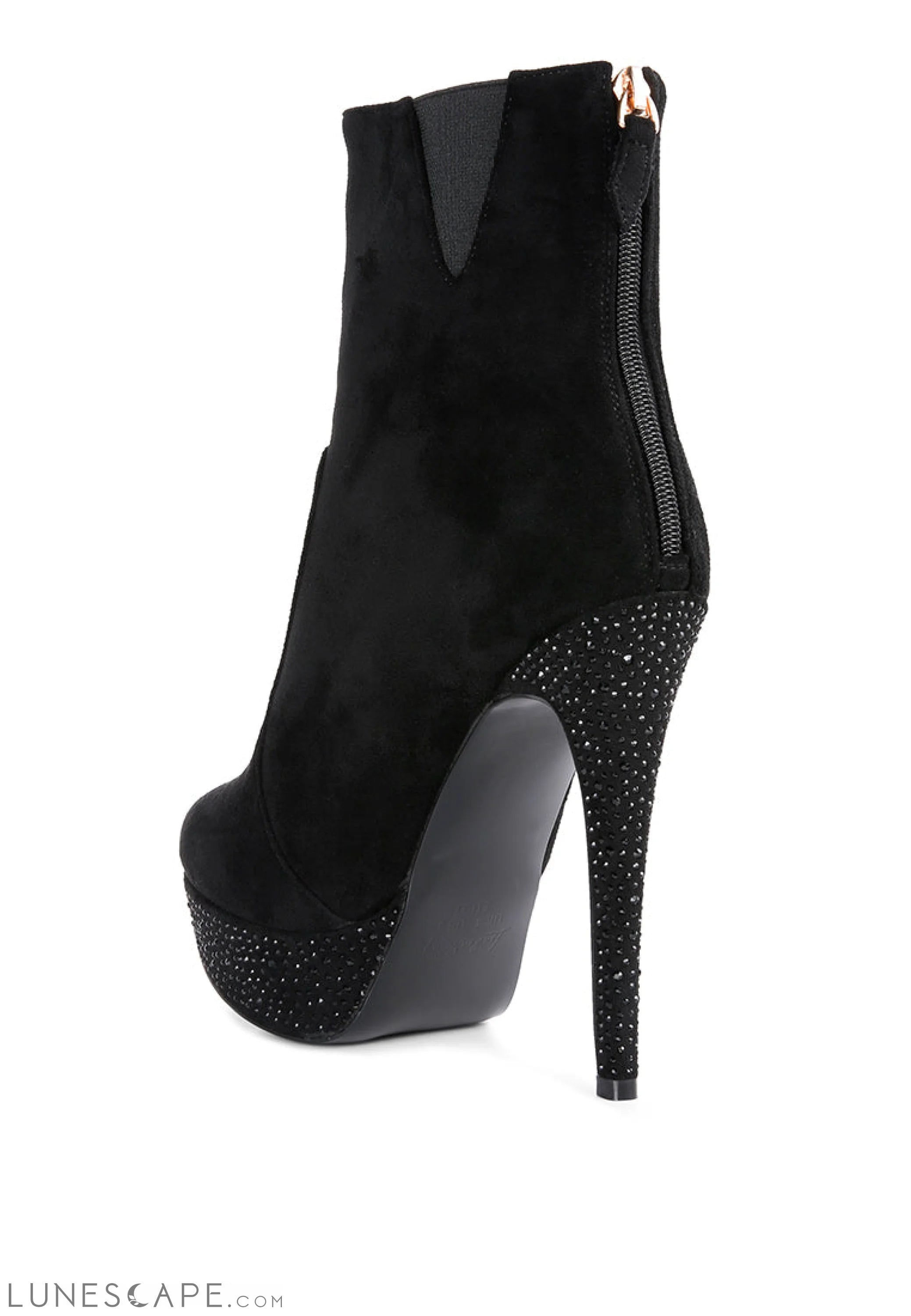 Espiree Microfiber High Heeled Ankle Boots LUNESCAPE