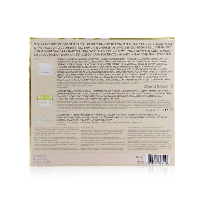 EVE LOM - Begin & End Gift Set: Cleanser 200ml/6.8oz + Moisture Cream 50ml/1.6oz + Muslin Cloth LUNESCAPE