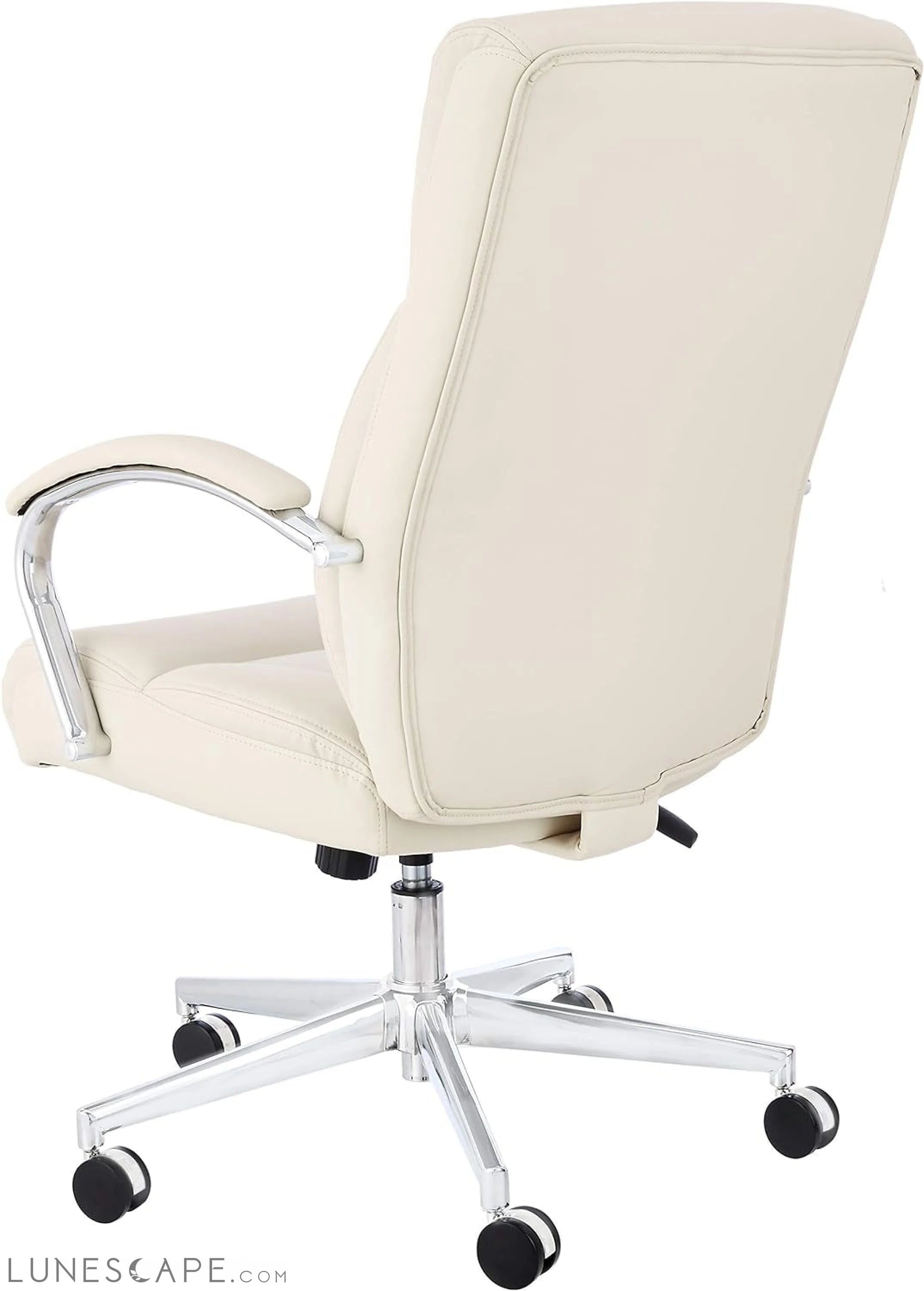 Executive Desk Chair, 275Lb Capacity, Oversized Cushion, Ivory Bonded LUNESCAPE