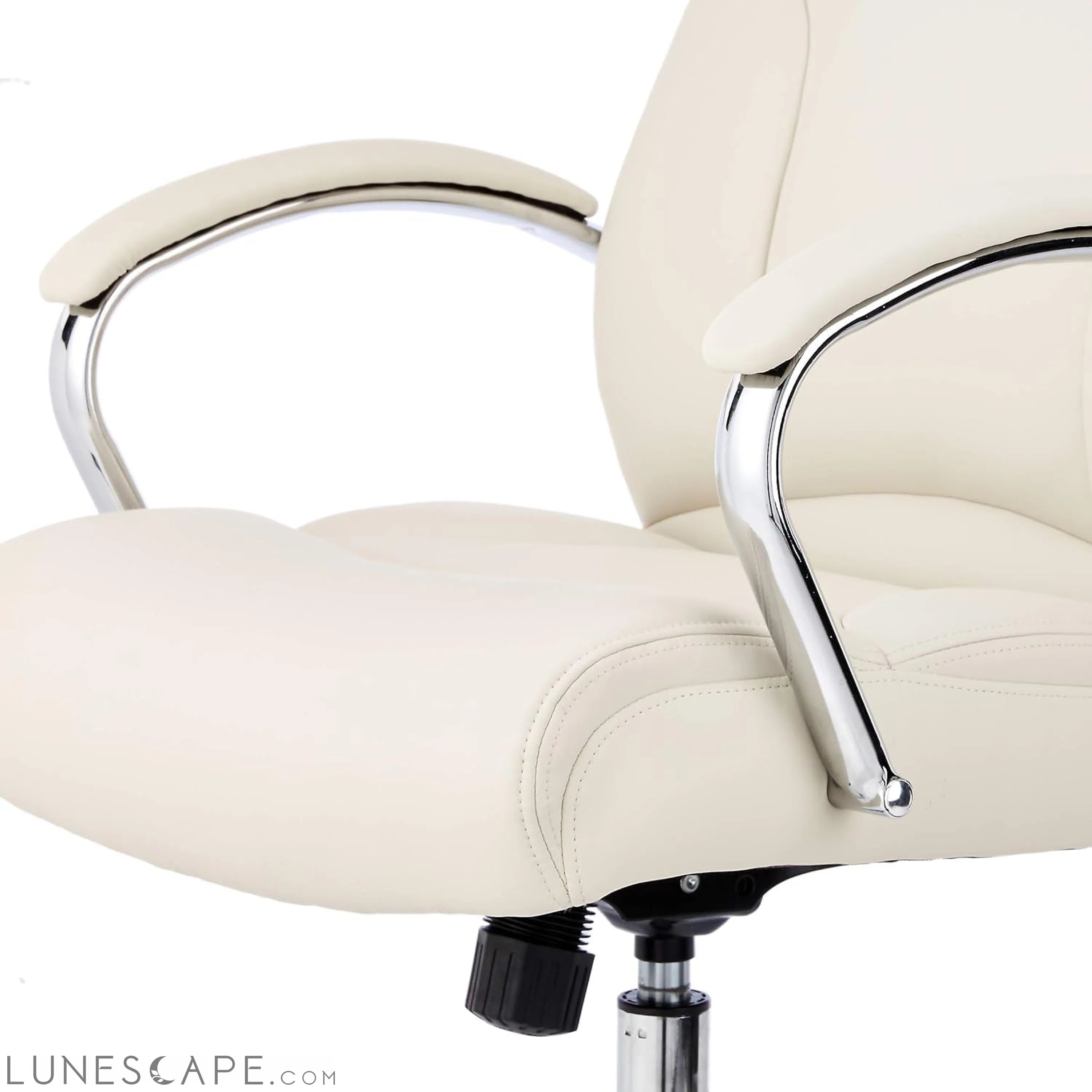 Executive Desk Chair, 275Lb Capacity, Oversized Cushion, Ivory Bonded LUNESCAPE