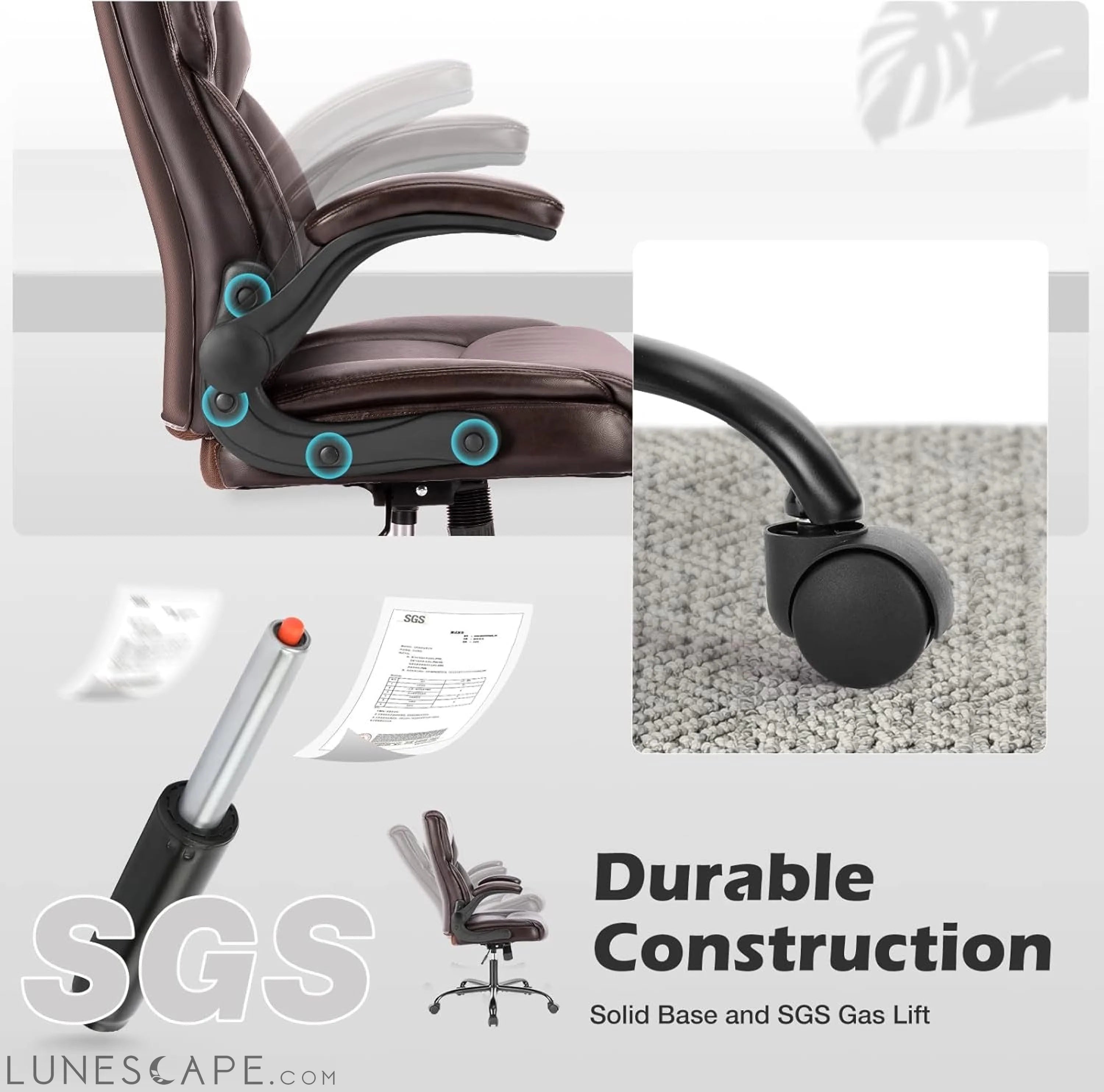 Executive Office Chair – Ergonomic Adjustable Computer Desk Chairs LUNESCAPE