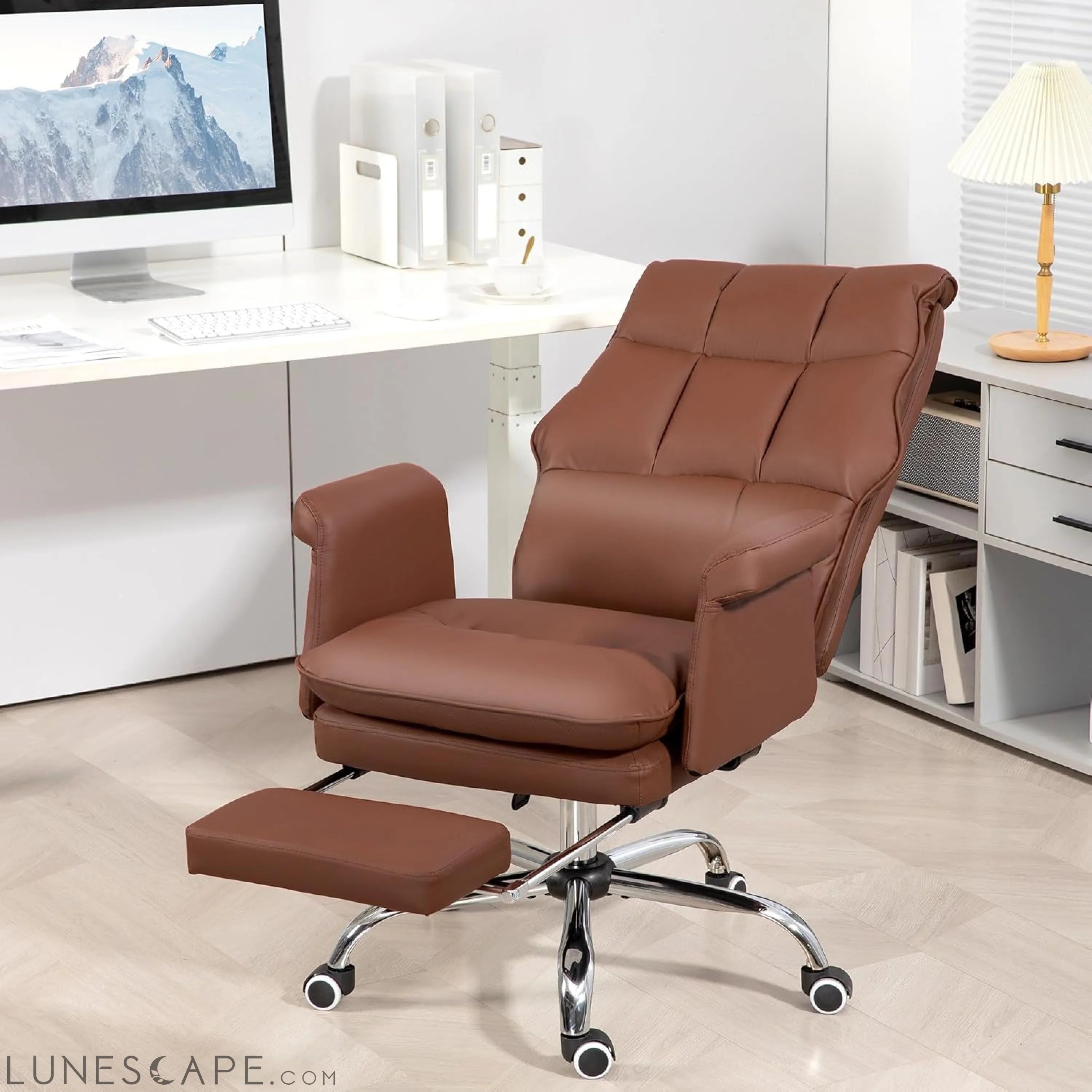 Executive Office Chair, PU Leather Ergonomic Office Desk Chair with LUNESCAPE