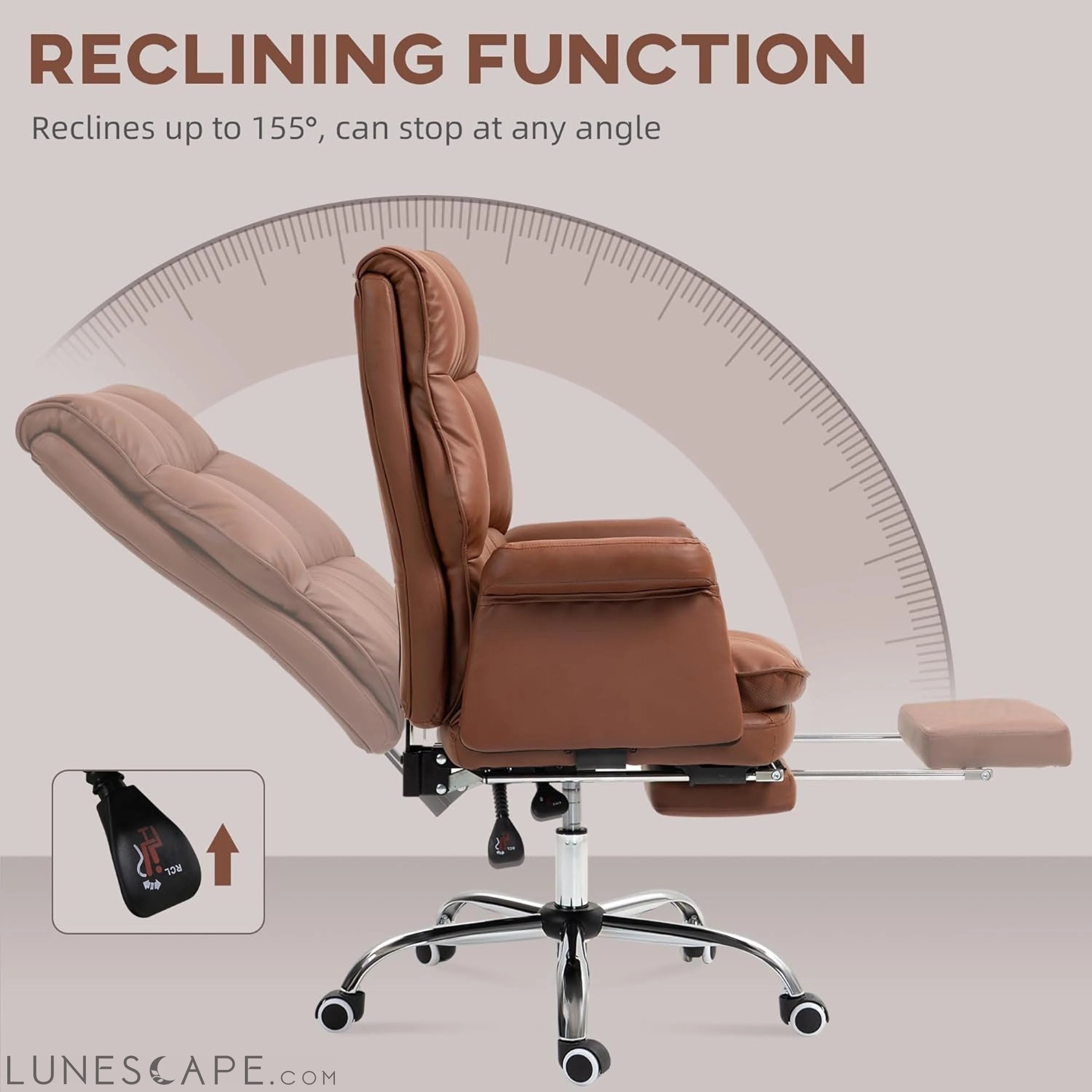 Executive Office Chair, PU Leather Ergonomic Office Desk Chair with LUNESCAPE