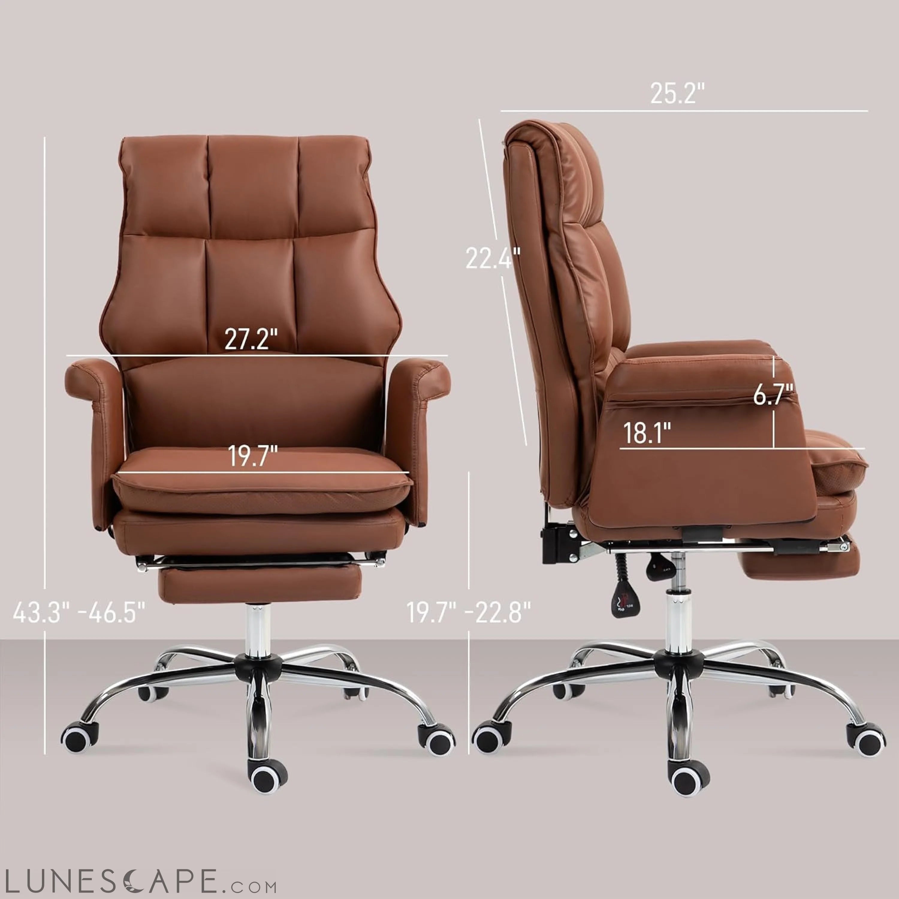 Executive Office Chair, PU Leather Ergonomic Office Desk Chair with LUNESCAPE