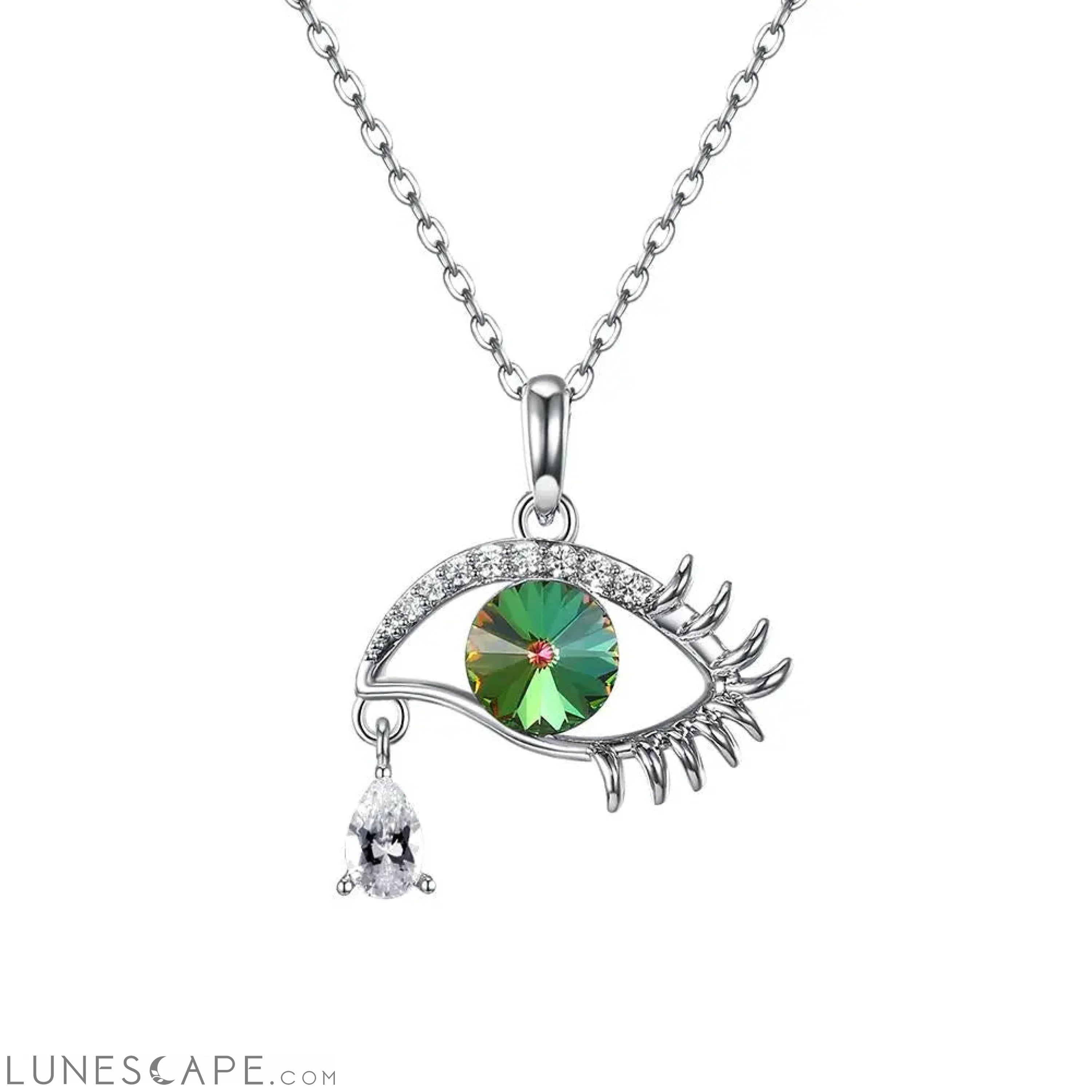 Eye of Providence Swarovski Pendant - Green LUNESCAPE