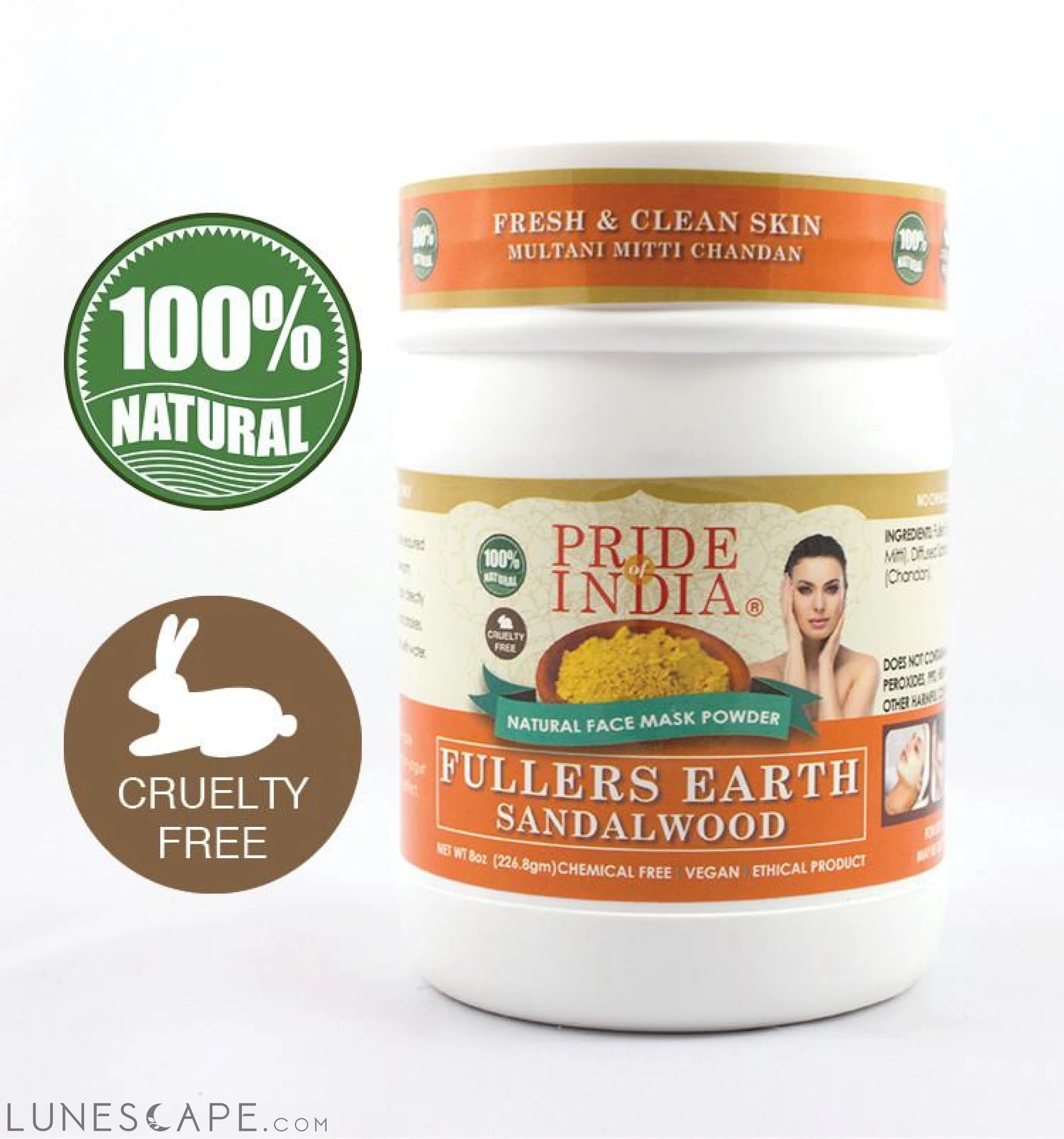 Face Glow- Fuller’s Earth w/ Sandalwood - 12 Individual Sachets of LUNESCAPE