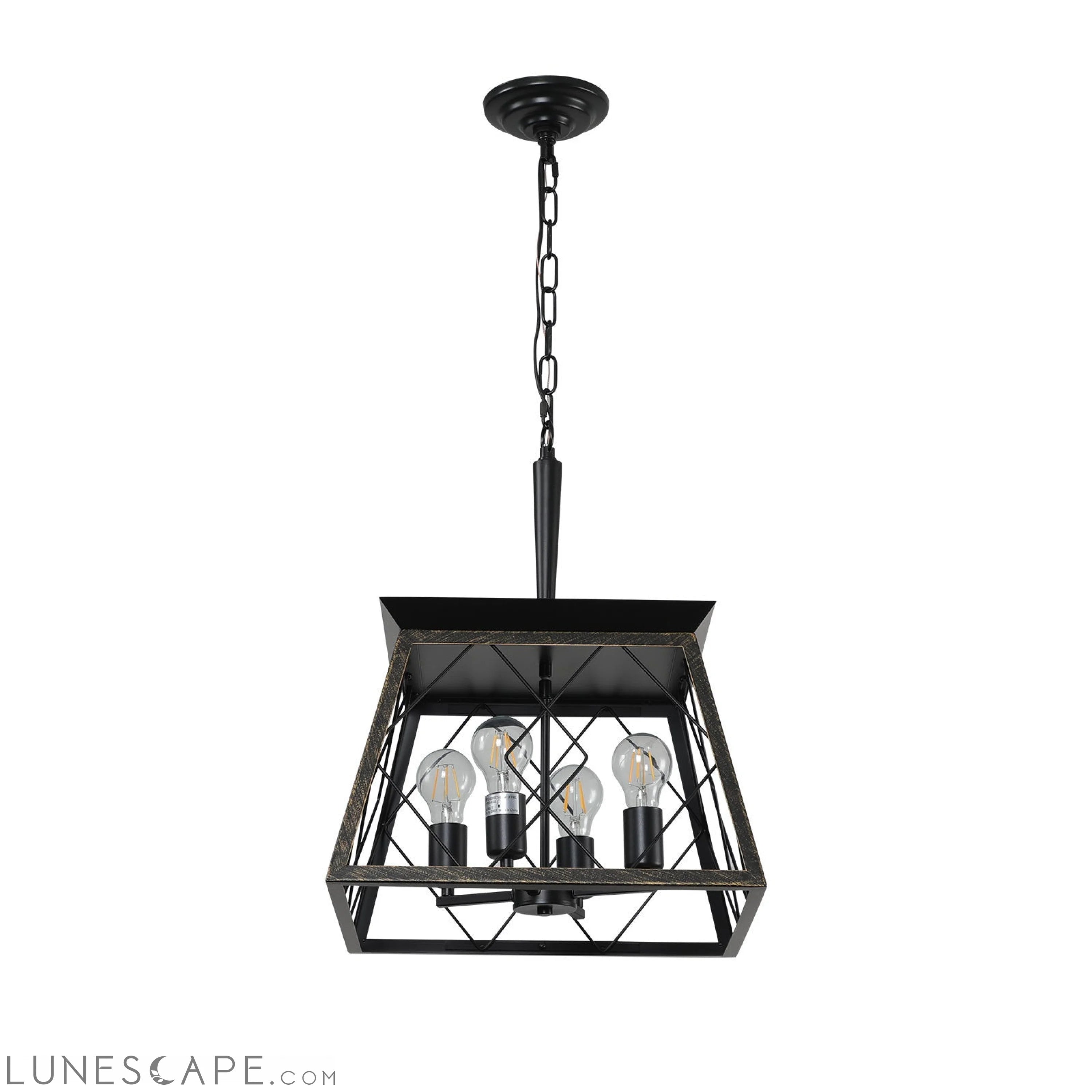 Farmhouse Chandelier 4-Light Vintage Antique Chandelier Light Fixture LUNESCAPE