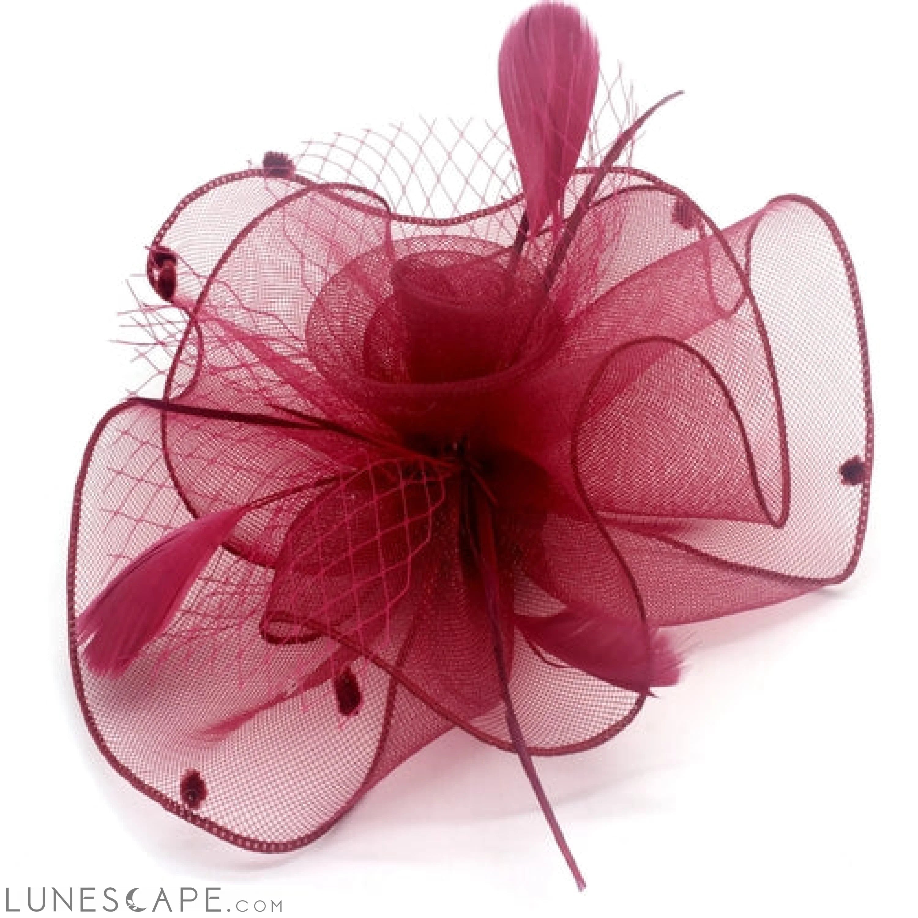 FASCINATOR BLACK FEATHER HEADBAND W/ CLIP LUNESCAPE