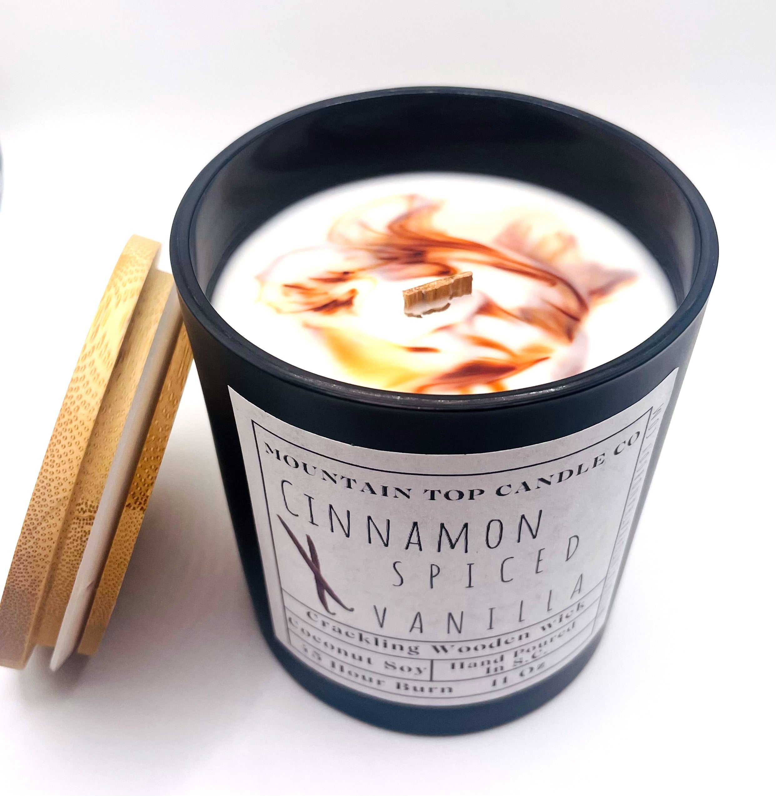 Cinnamon Spiced Vanilla Woodwick Hand-Poured Soy Candle LUNESCAPE