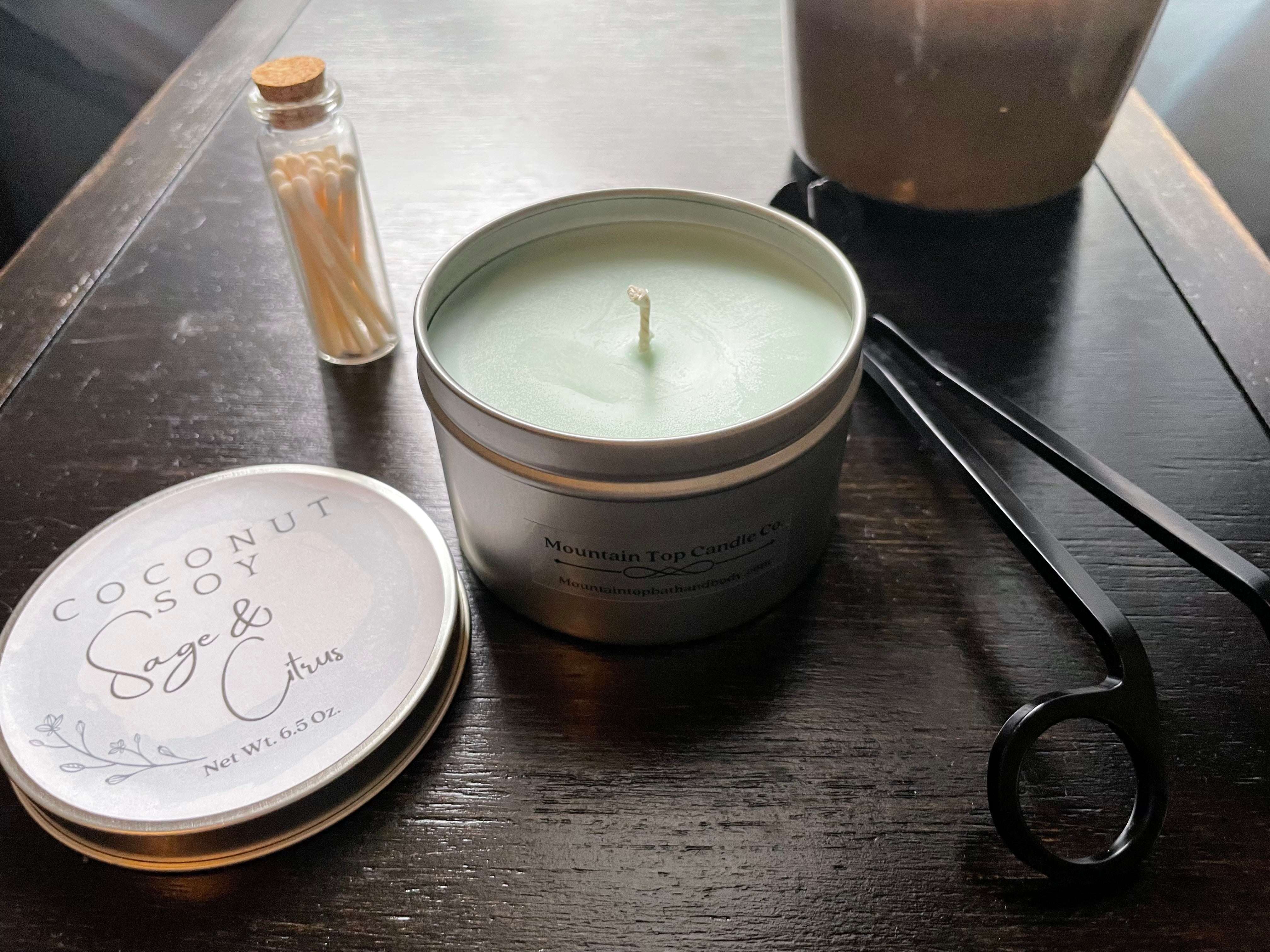 Sage & Citrus Tin Hand-Poured Candle LUNESCAPE