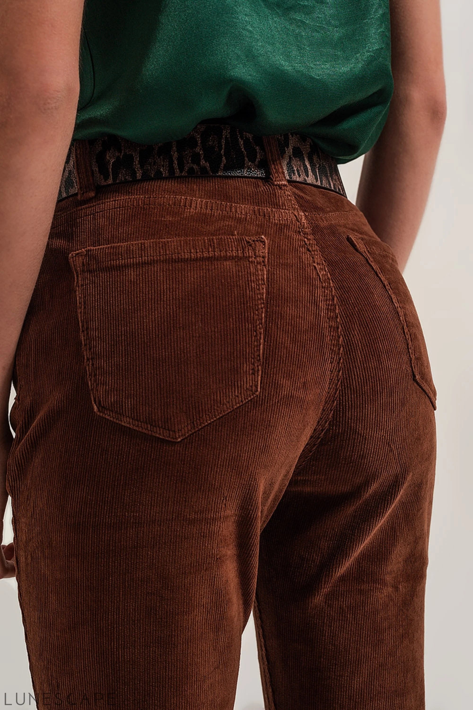Flare Corduroy Pants in Brown LUNESCAPE