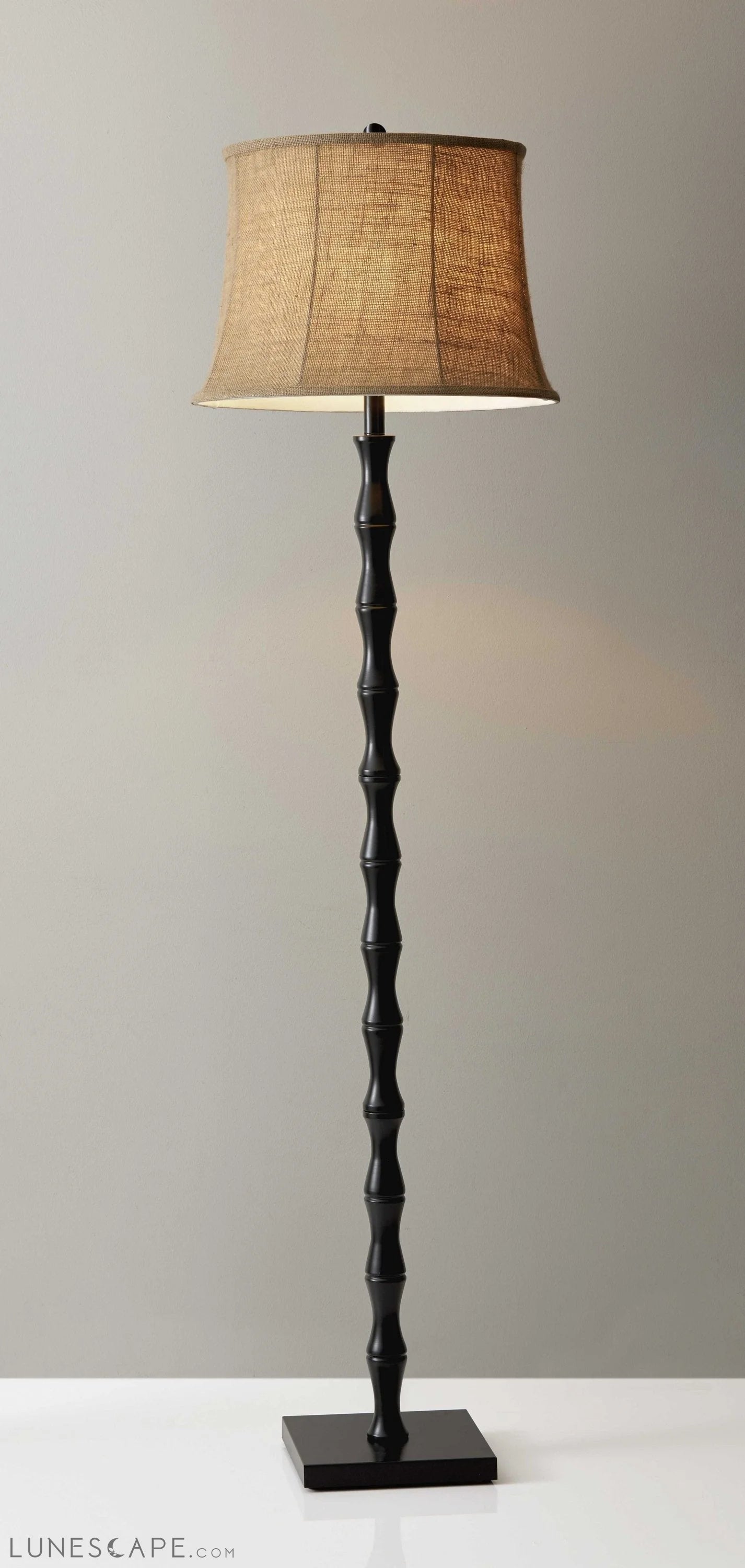 Floor Lamp Black Metal Textured Pole LUNESCAPE