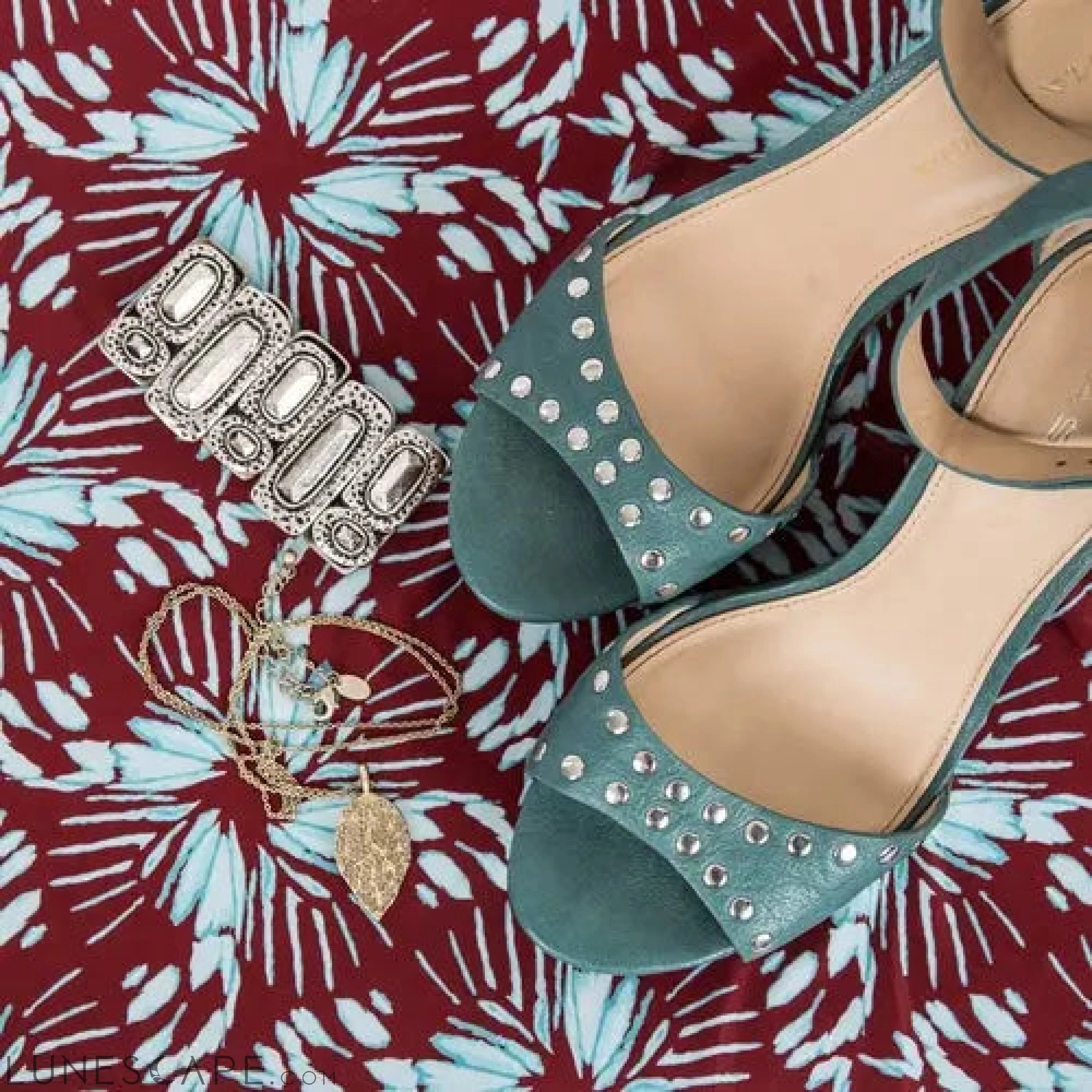 Floral Print Midi Dress - Blue-Grey LUNESCAPE
