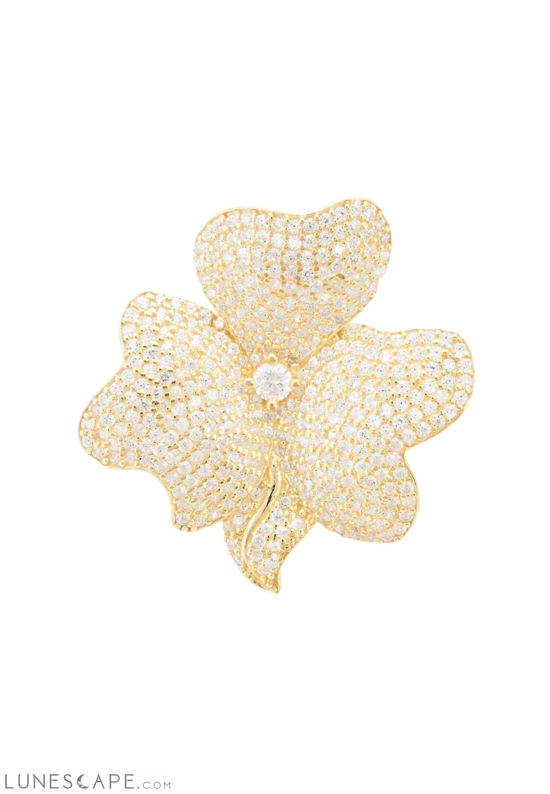 Flower Cocktail Ring Gold LUNESCAPE