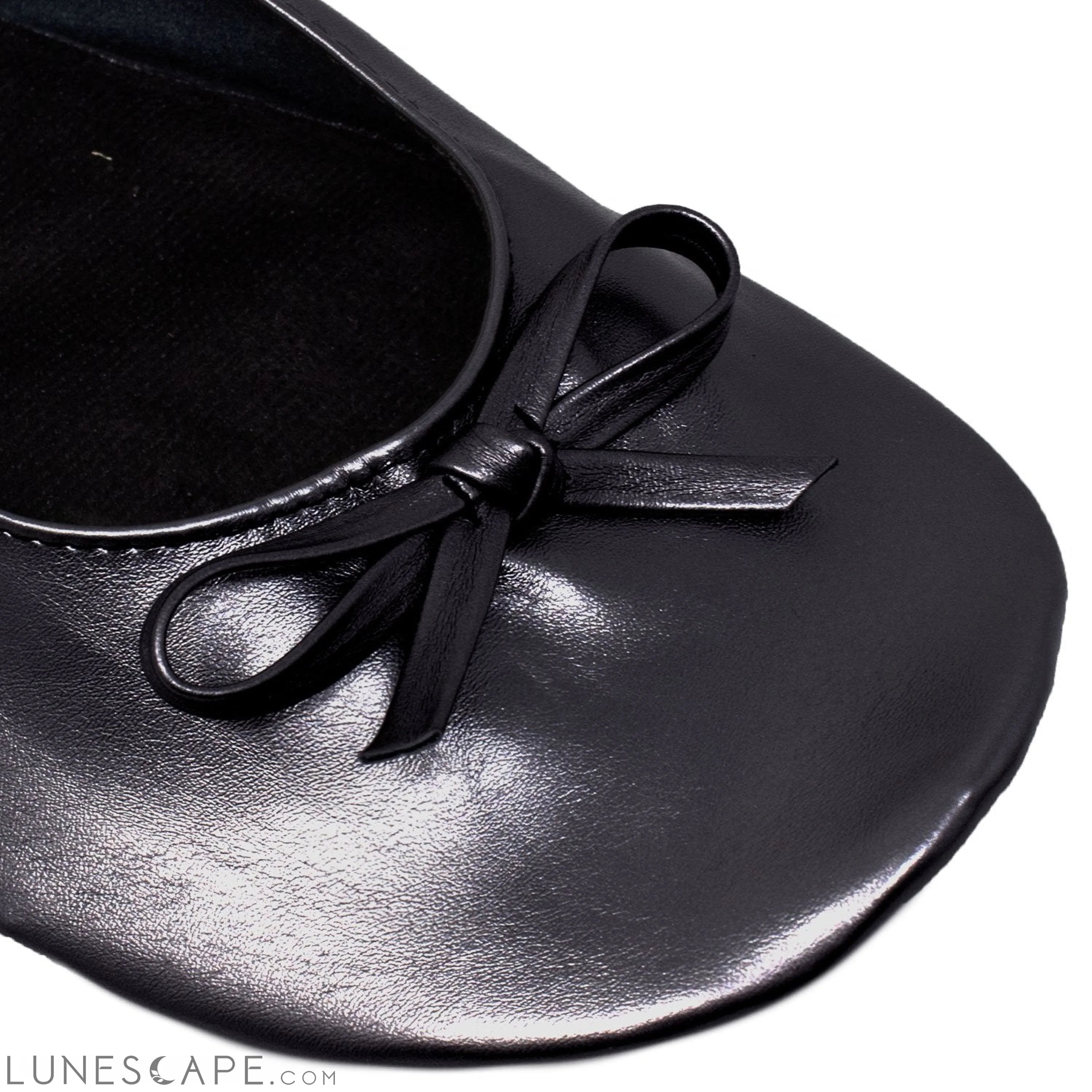 Foldable Ballet Flats Women's Travel Portable Comfortable Shoes Black LUNESCAPE