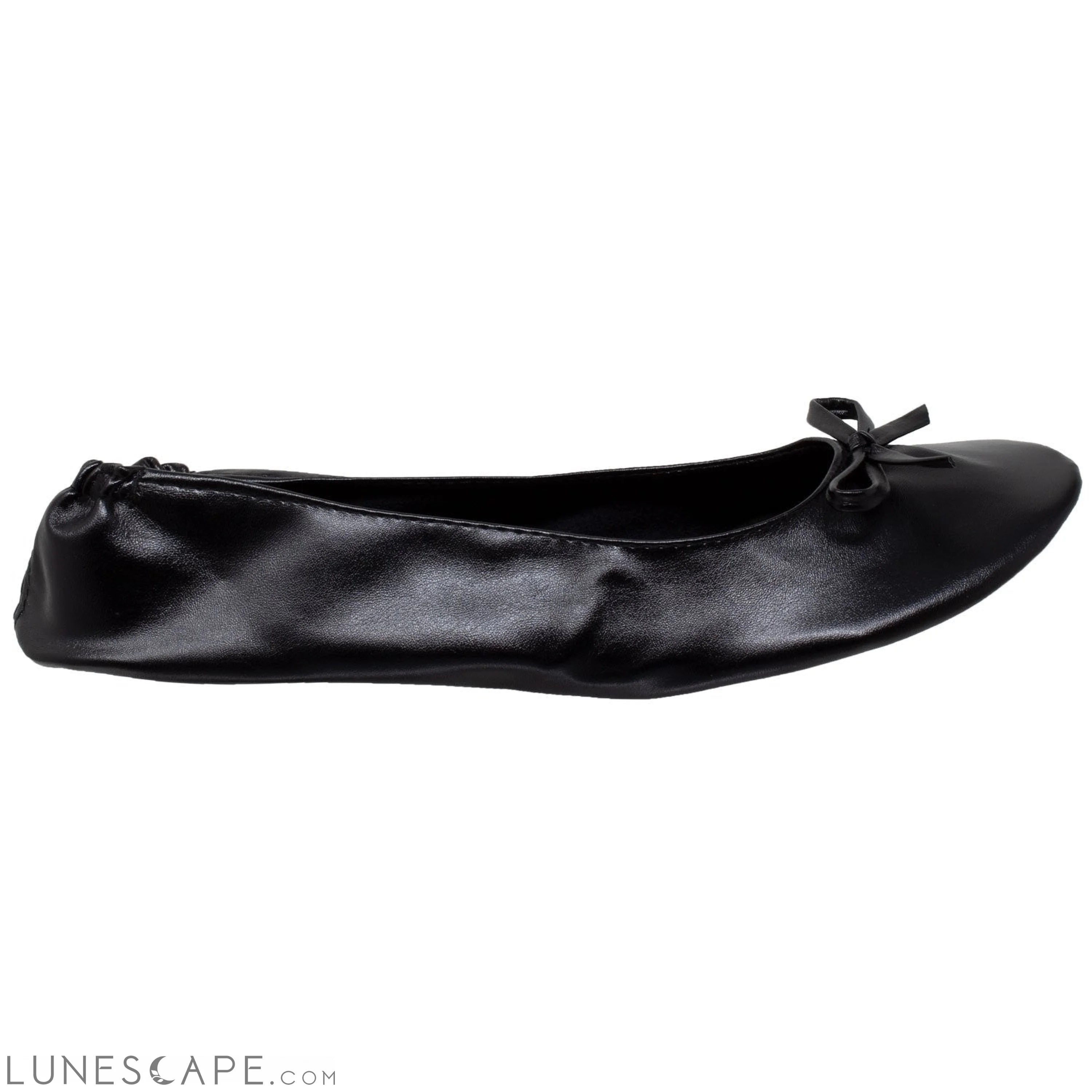 Foldable Ballet Flats Women's Travel Portable Comfortable Shoes Black LUNESCAPE