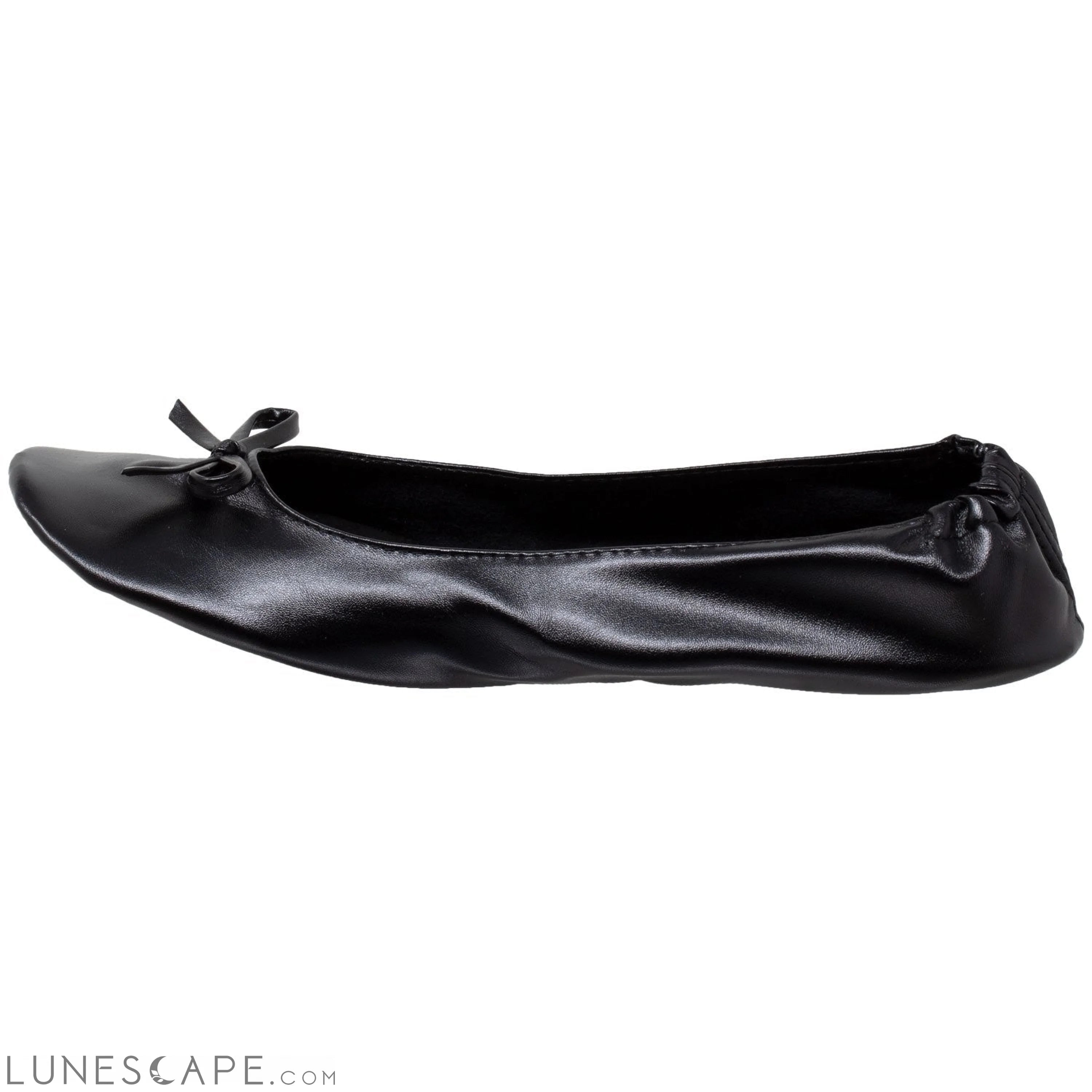 Foldable Ballet Flats Women's Travel Portable Comfortable Shoes Black LUNESCAPE