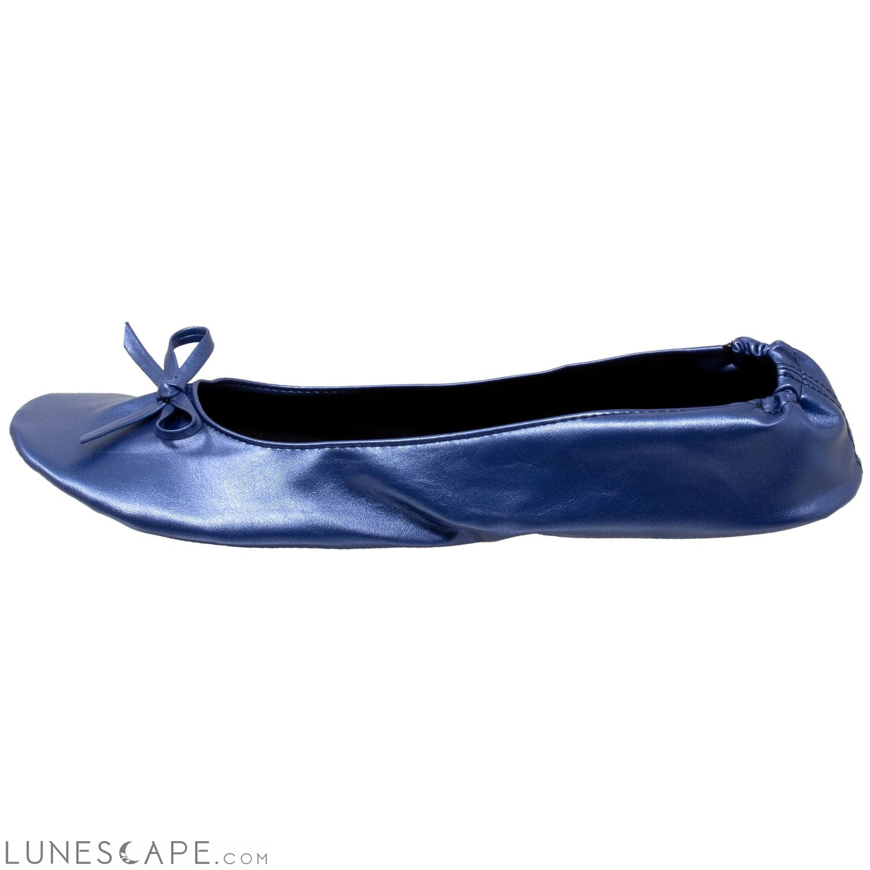 Foldable Ballet Flats Women's Travel Portable Comfortable Shoes Navy LUNESCAPE