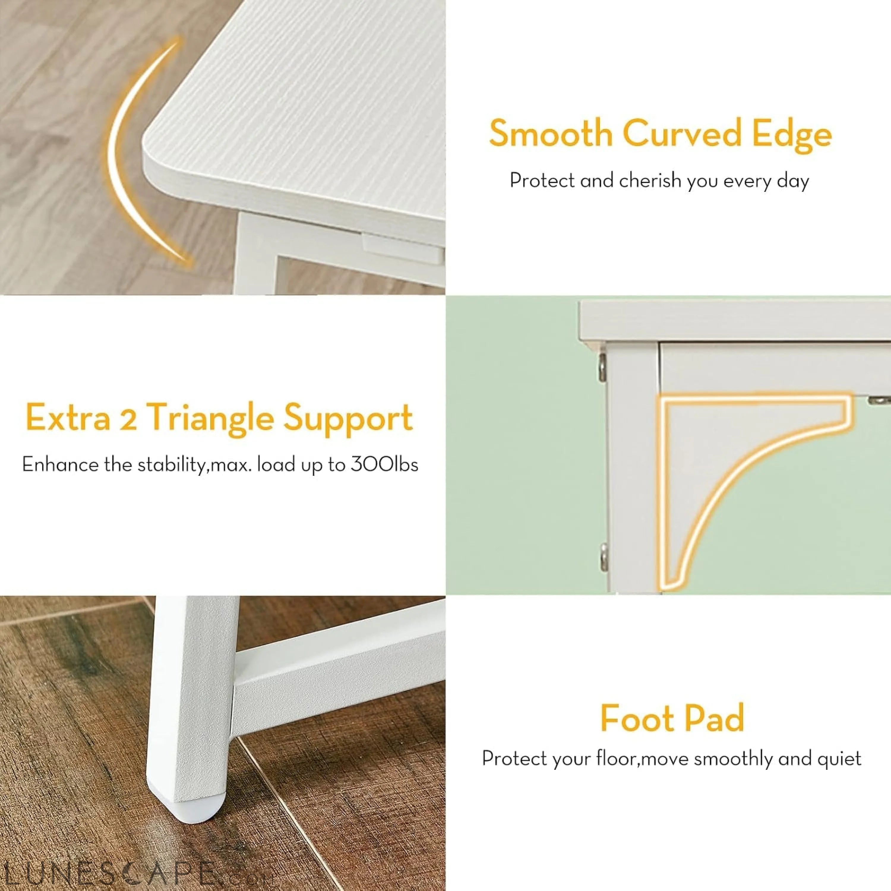 Folding Desk, 31.5" Small Desk for Small Spaces, Easy Assemble LUNESCAPE