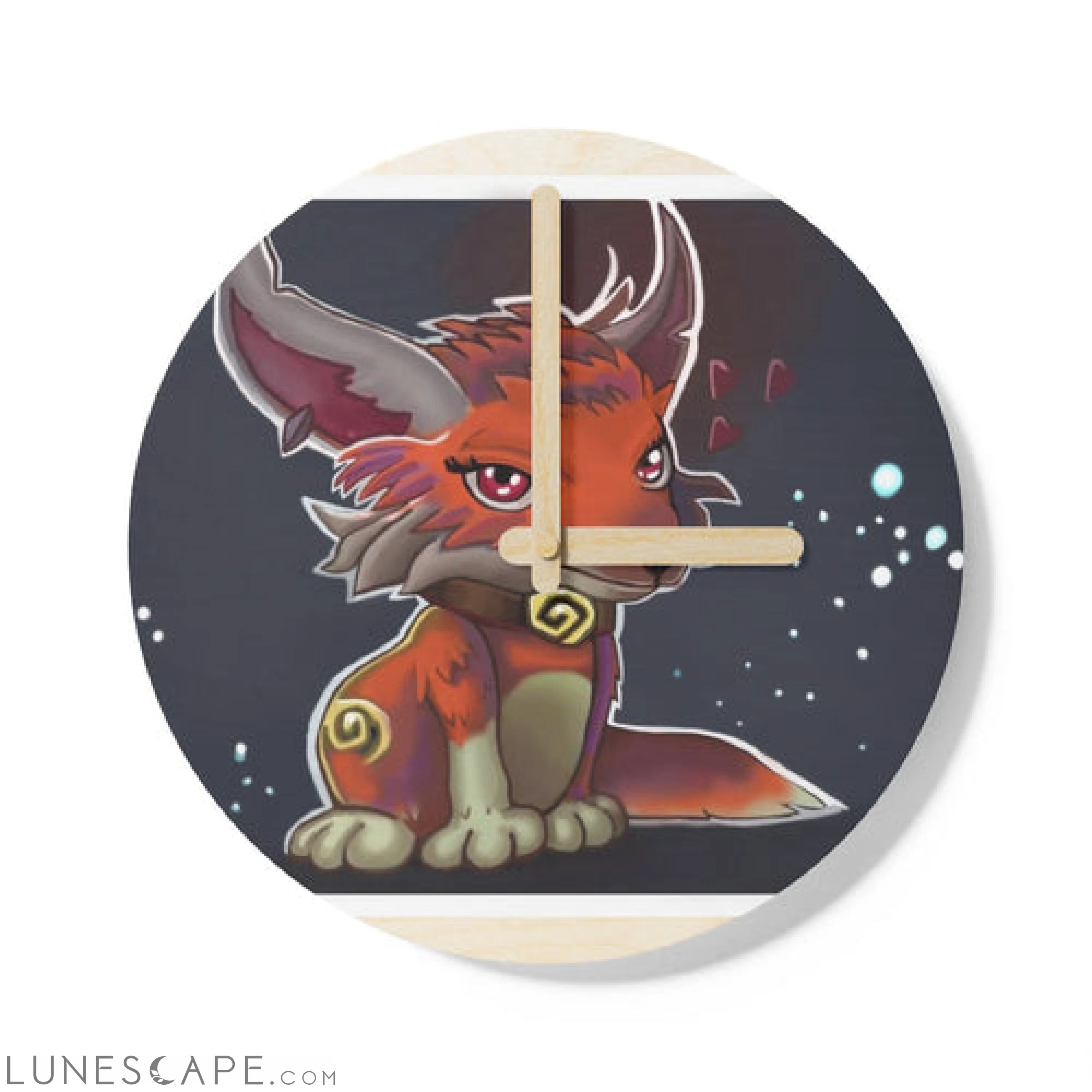 Foxxy Wooden Wall Clock LUNESCAPE