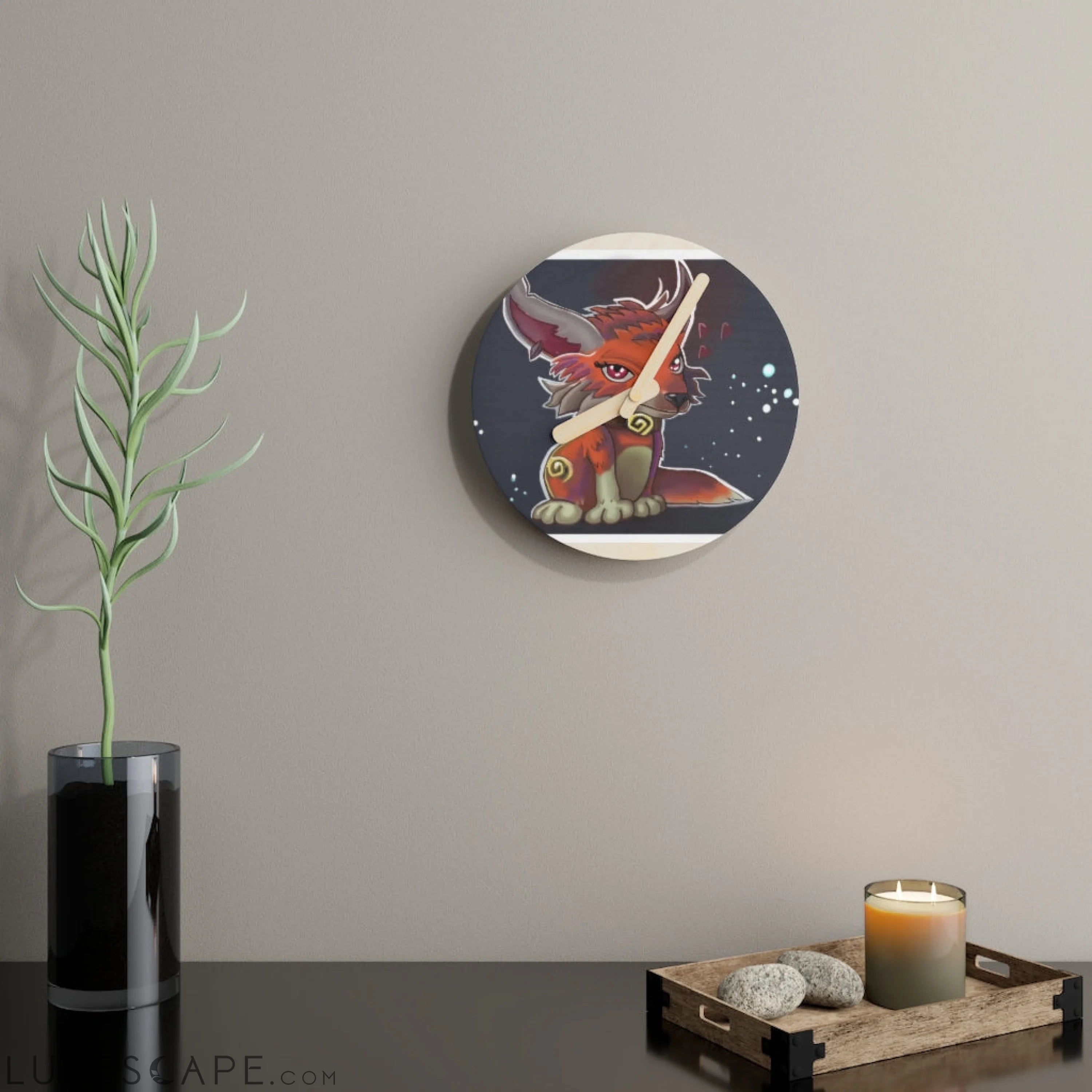 Foxxy Wooden Wall Clock LUNESCAPE