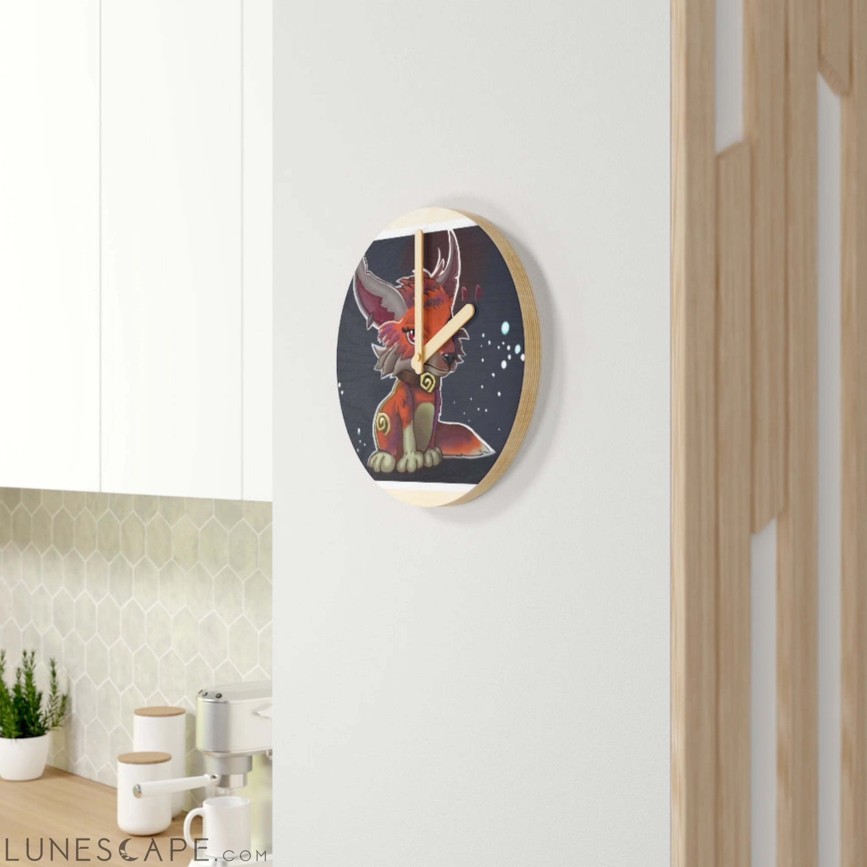 Foxxy Wooden Wall Clock LUNESCAPE