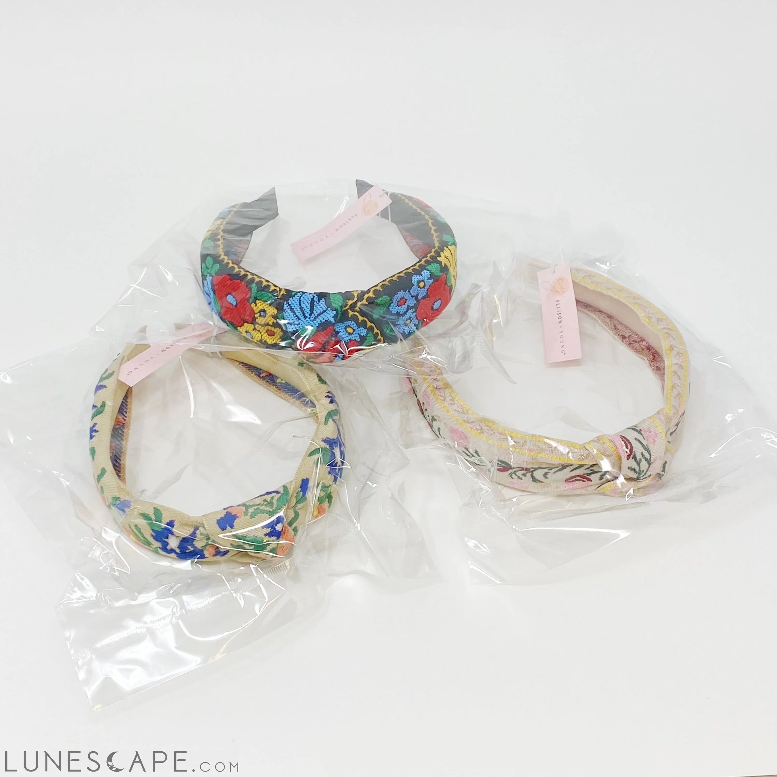 French Floral Embroidered Headband LUNESCAPE