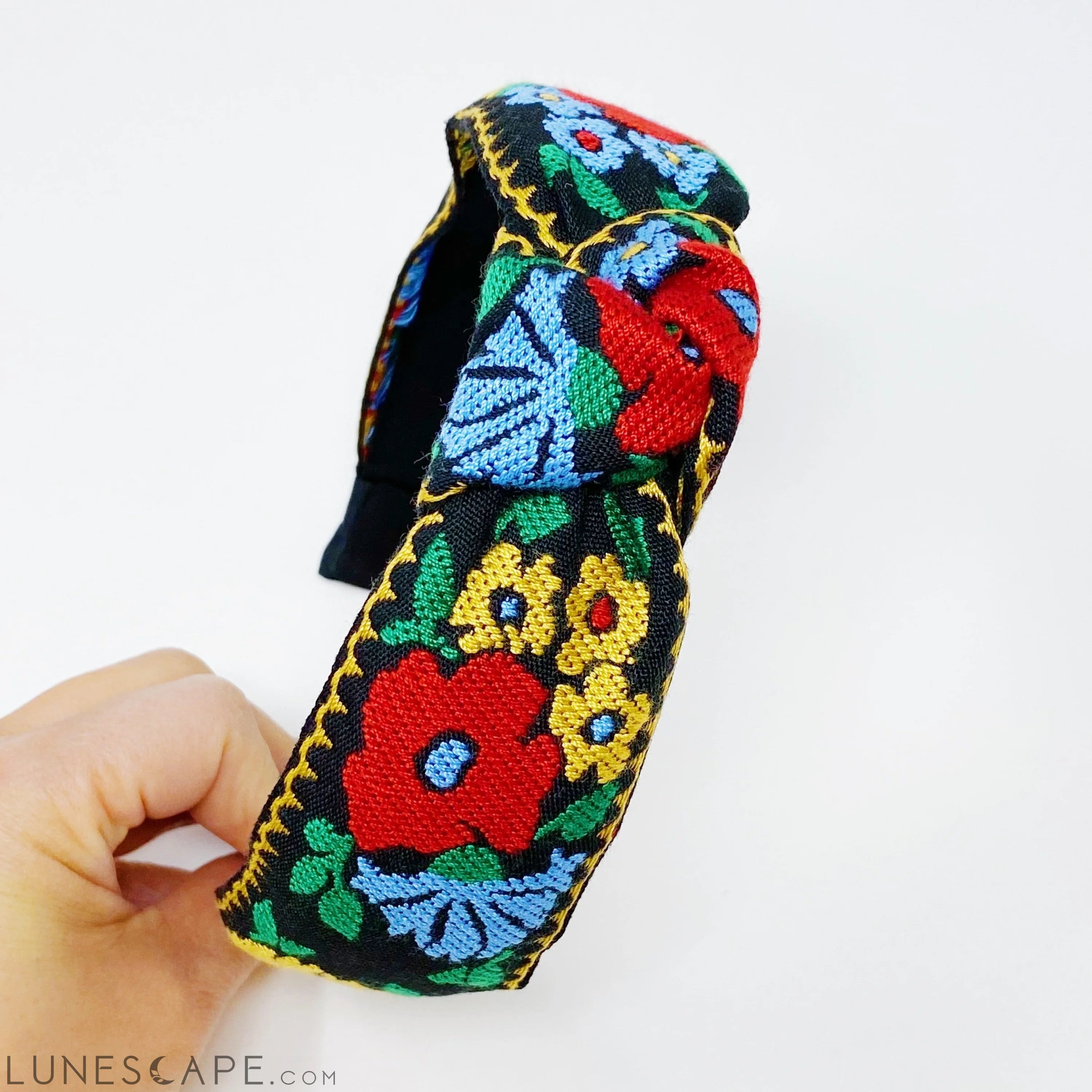 French Floral Embroidered Headband LUNESCAPE