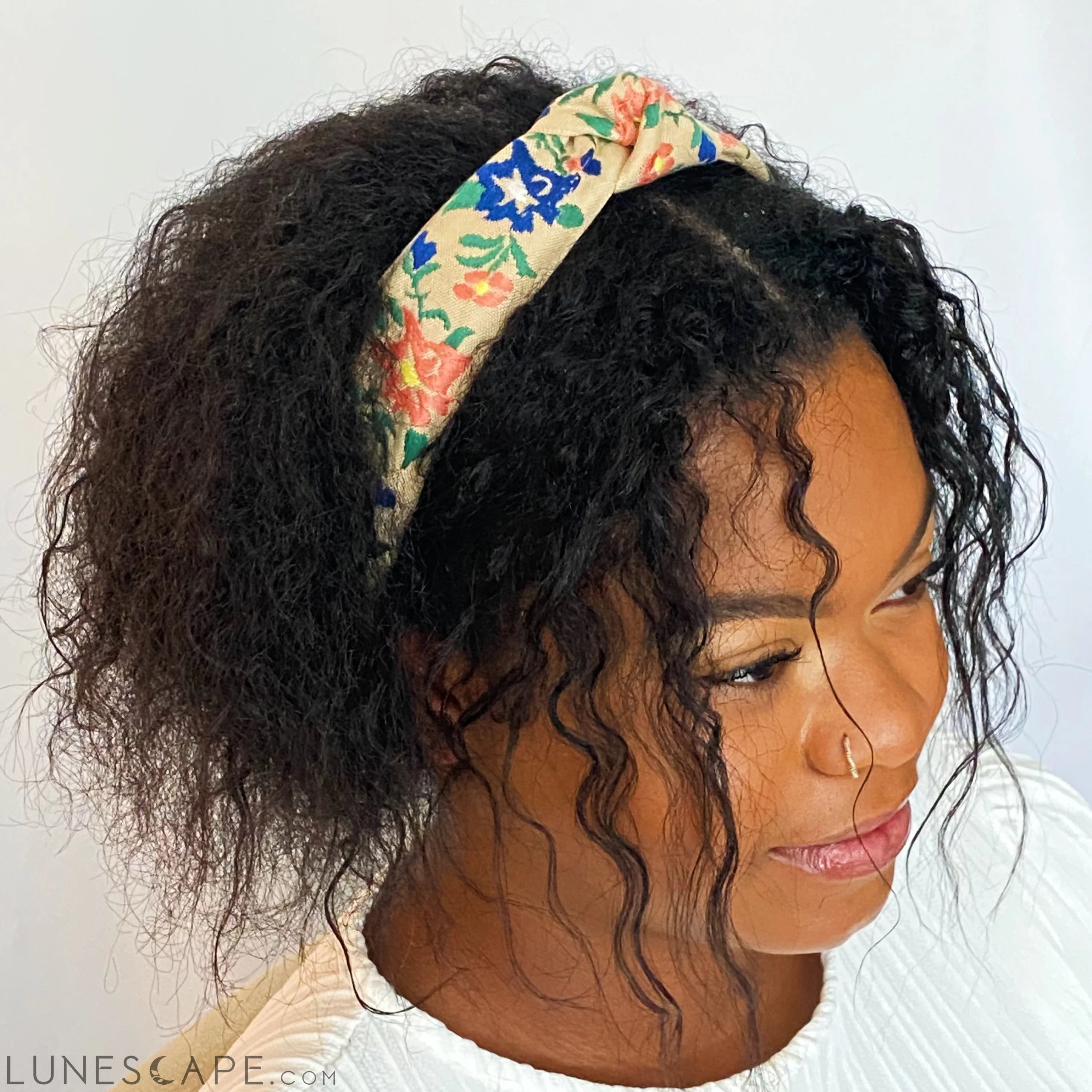 French Floral Embroidered Headband LUNESCAPE