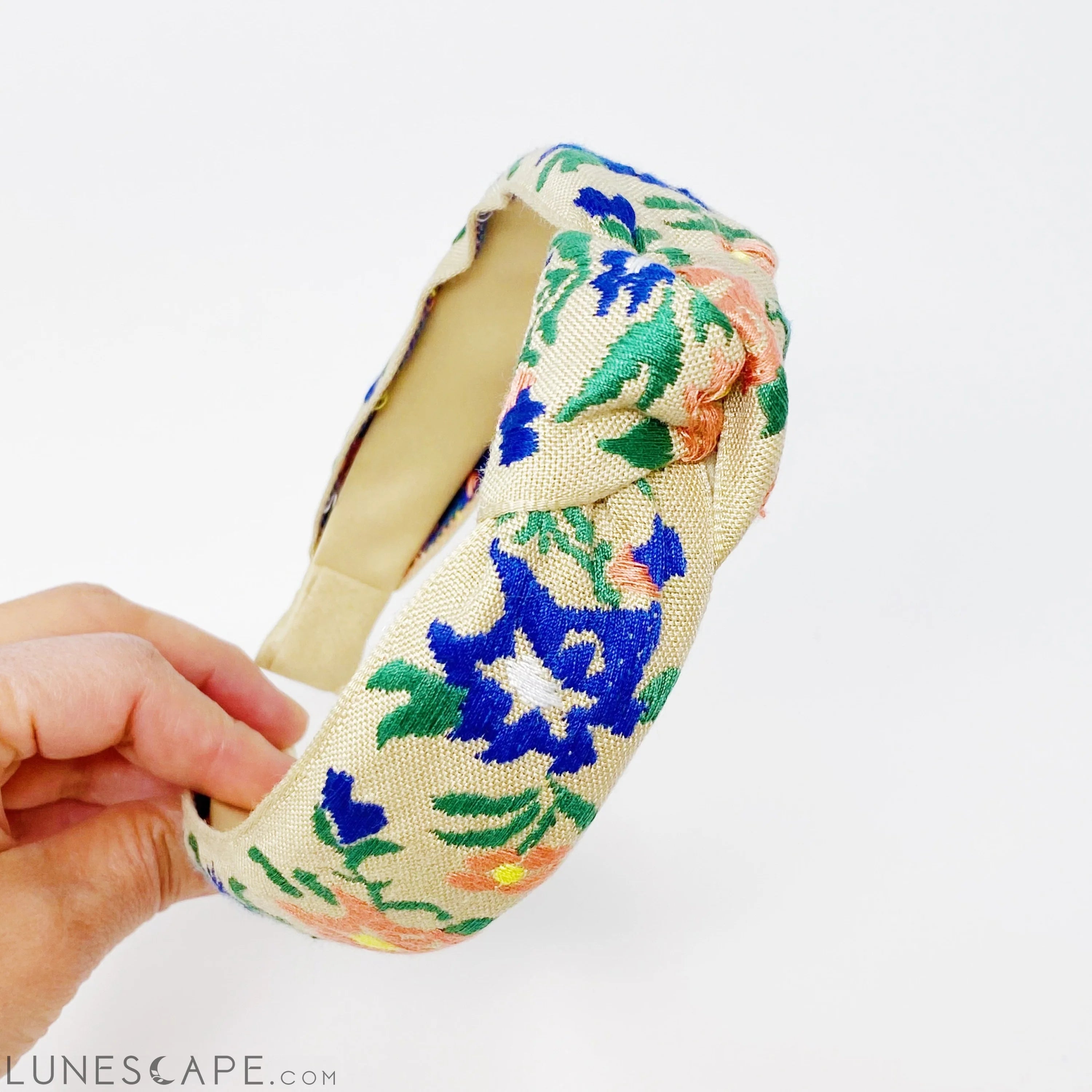 French Floral Embroidered Headband LUNESCAPE