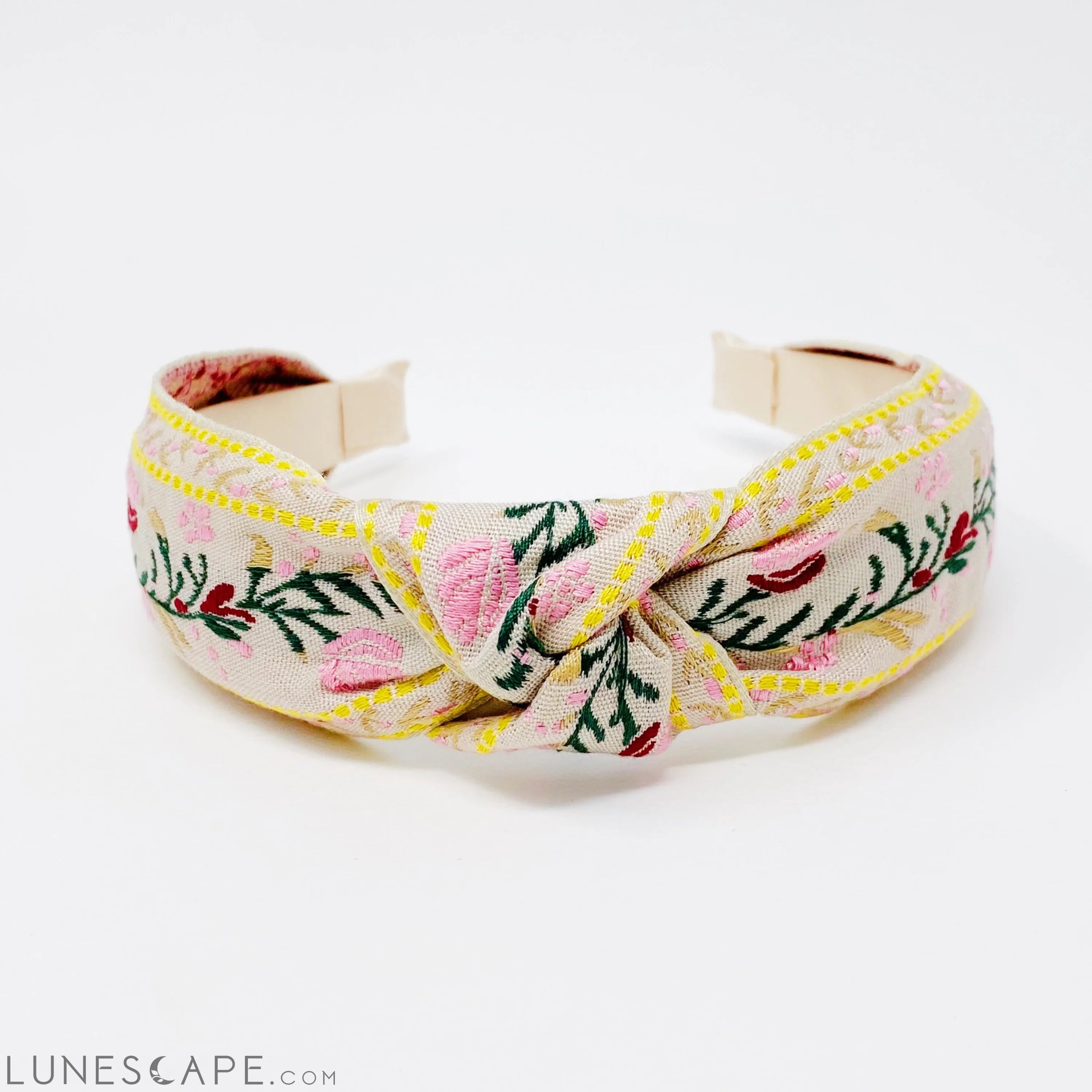 French Floral Embroidered Headband LUNESCAPE
