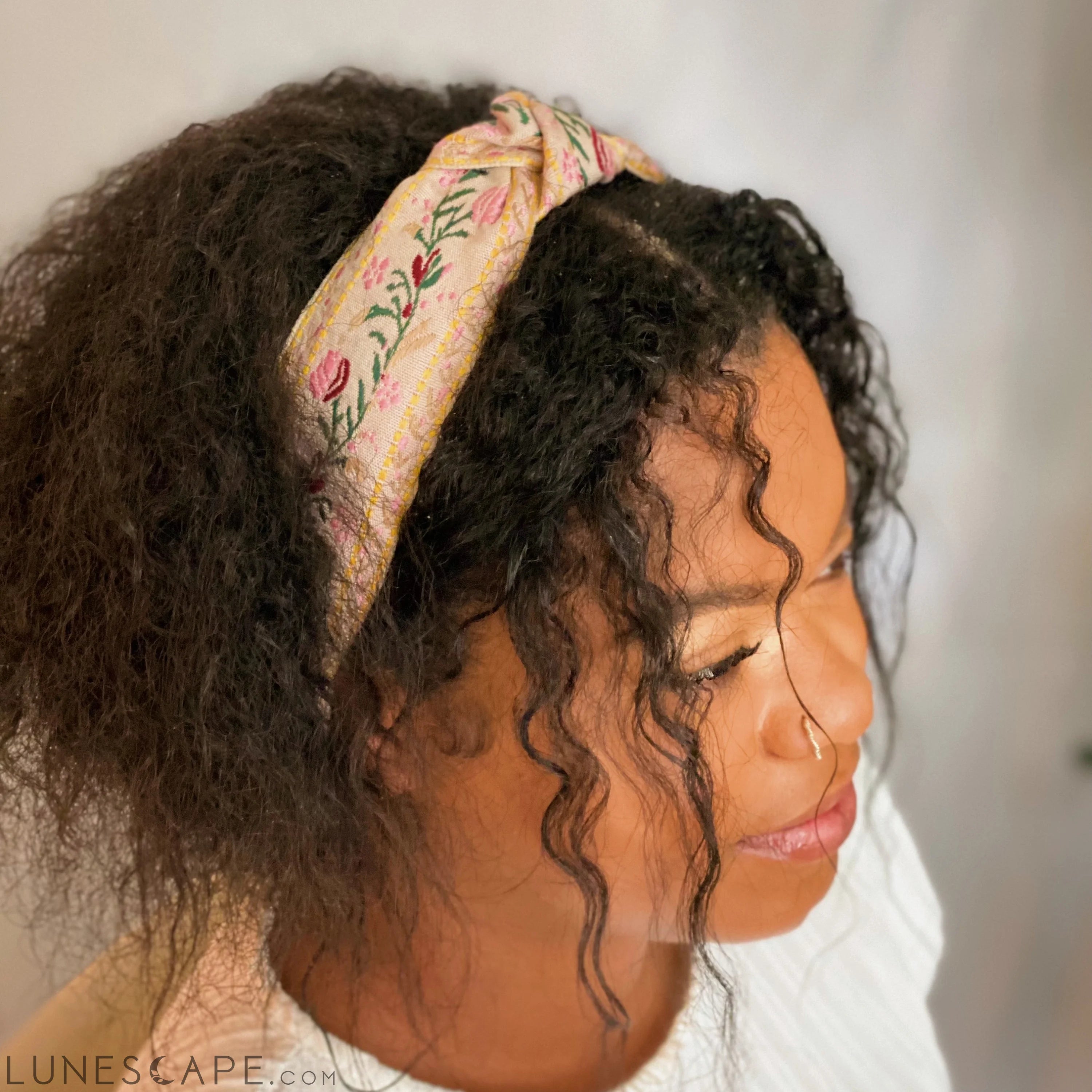 French Floral Embroidered Headband LUNESCAPE